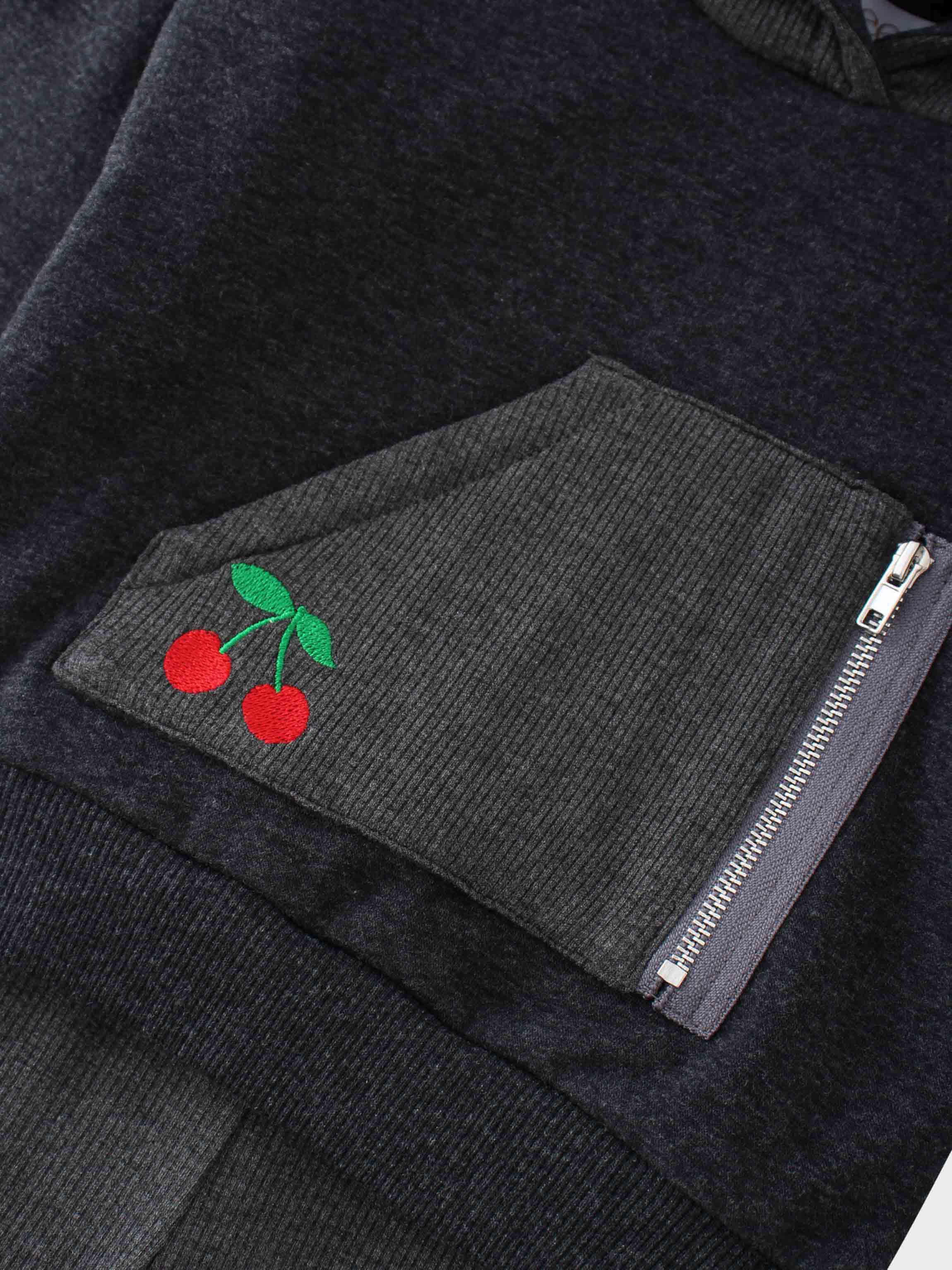 Hoodie sweatshirt cherry pocket detail