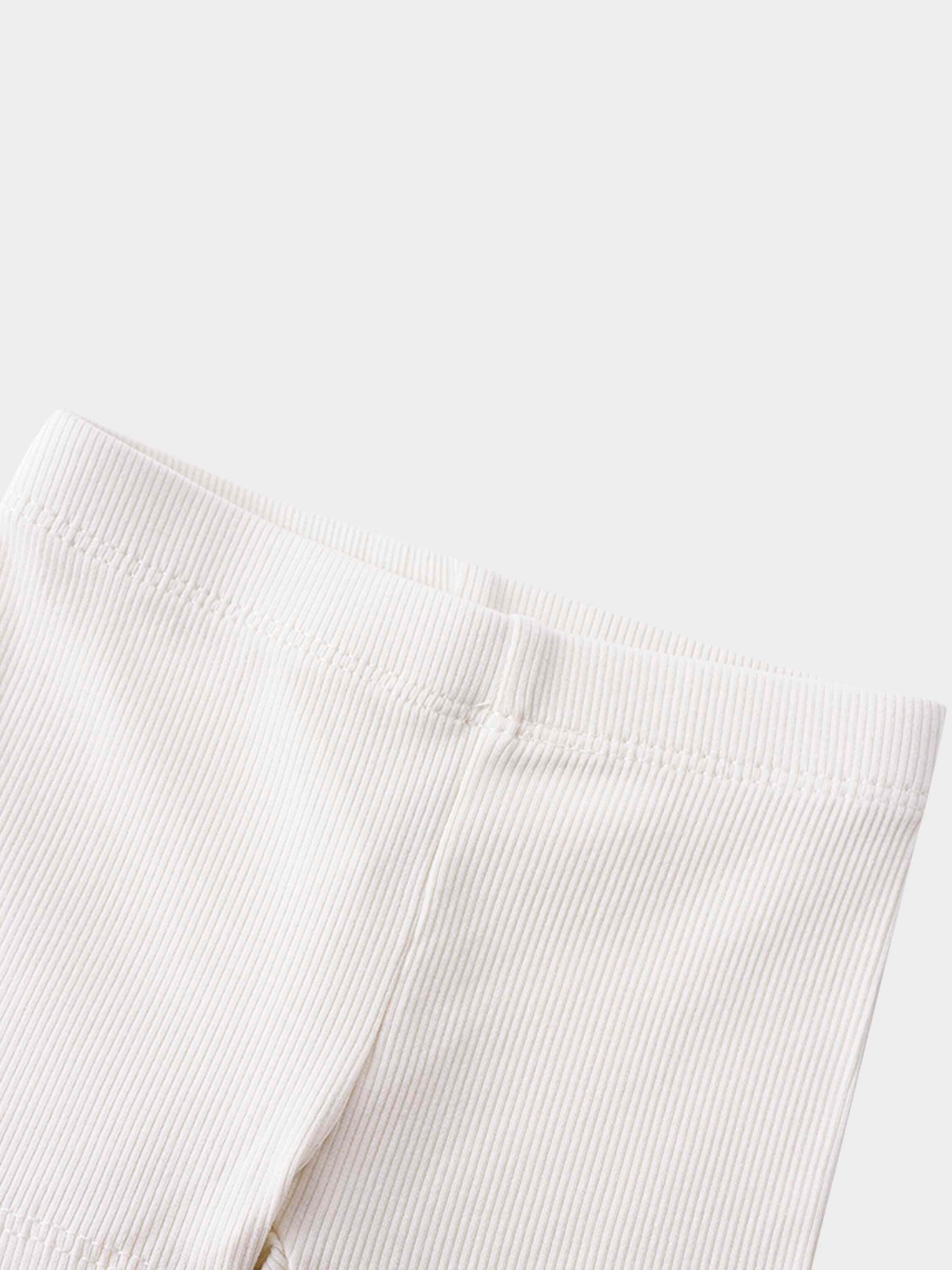 Thin ribbed off-white biker shorts