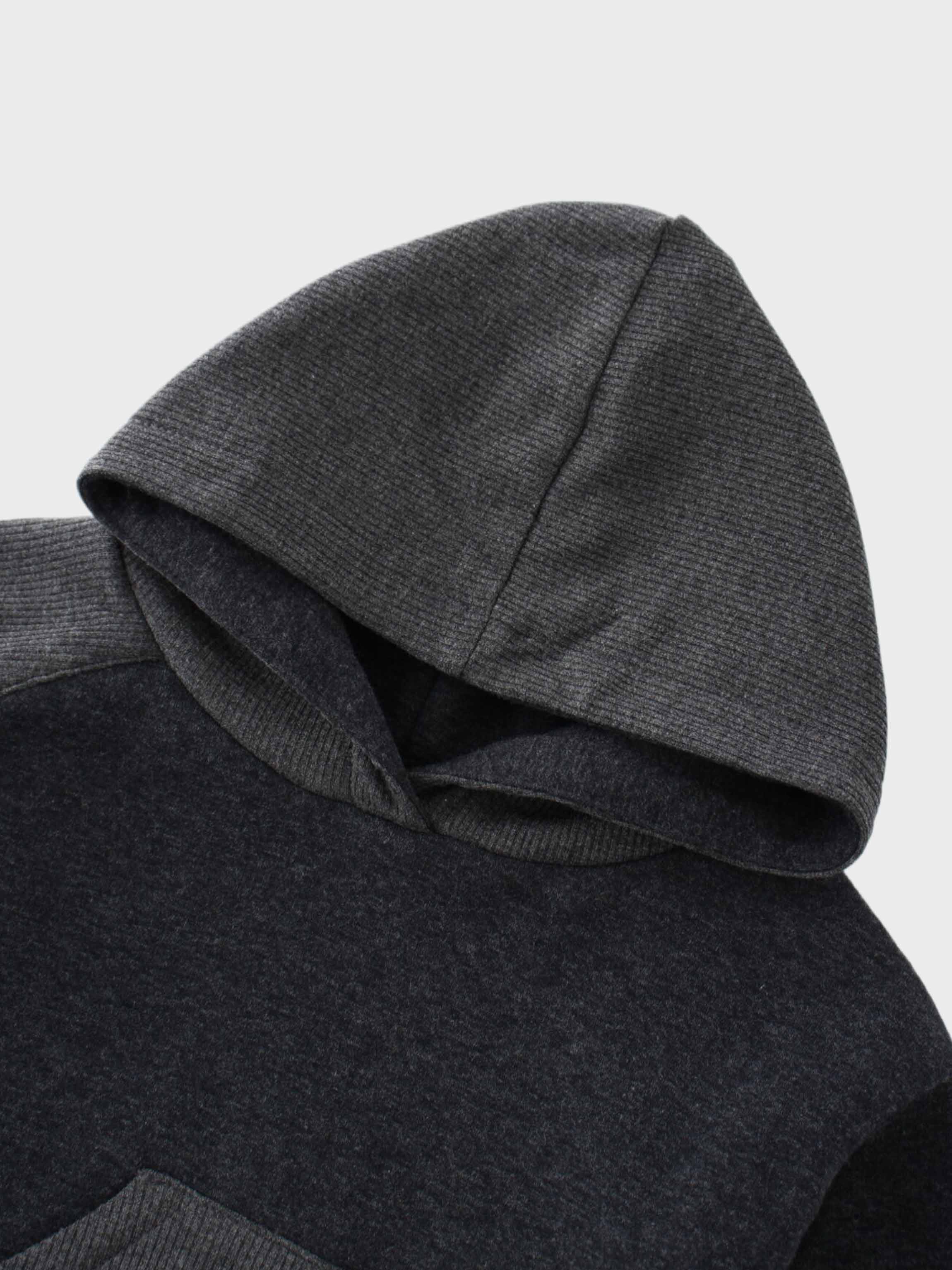 Hoodie detail in dark grey