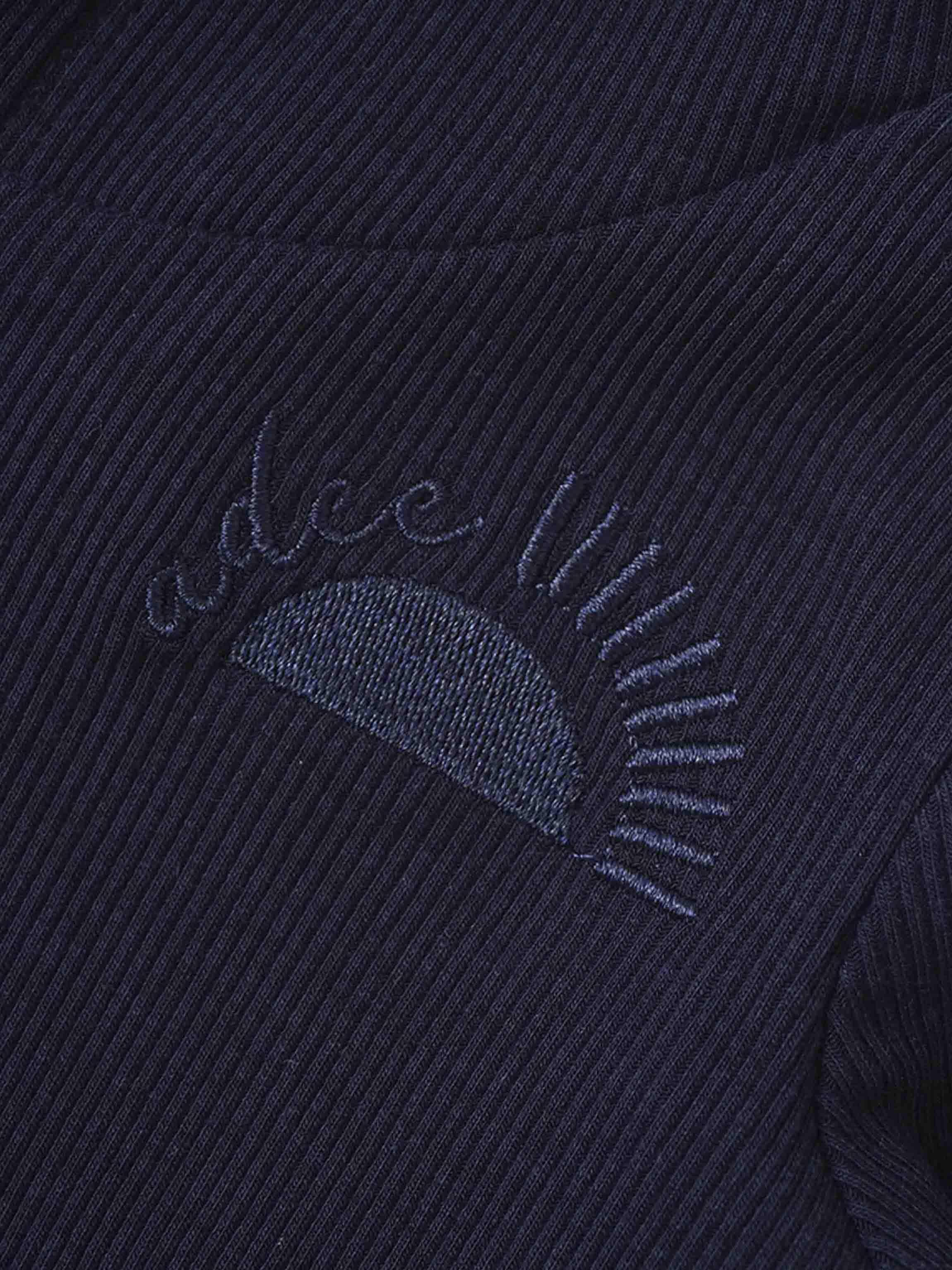 Ribbed Legging Set with Hood - Navy