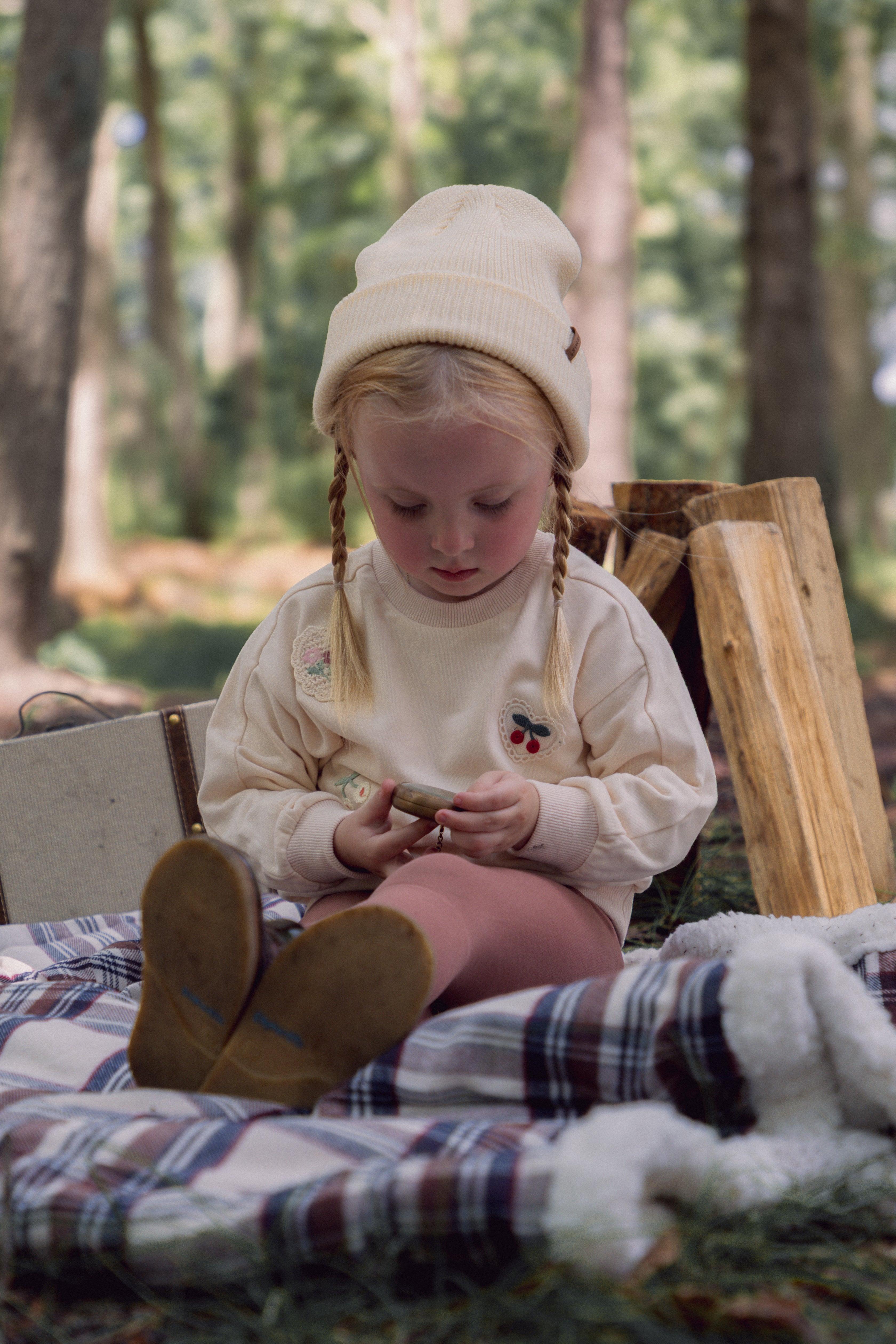 Crochet Patch Sweatshirt & Leggings Set