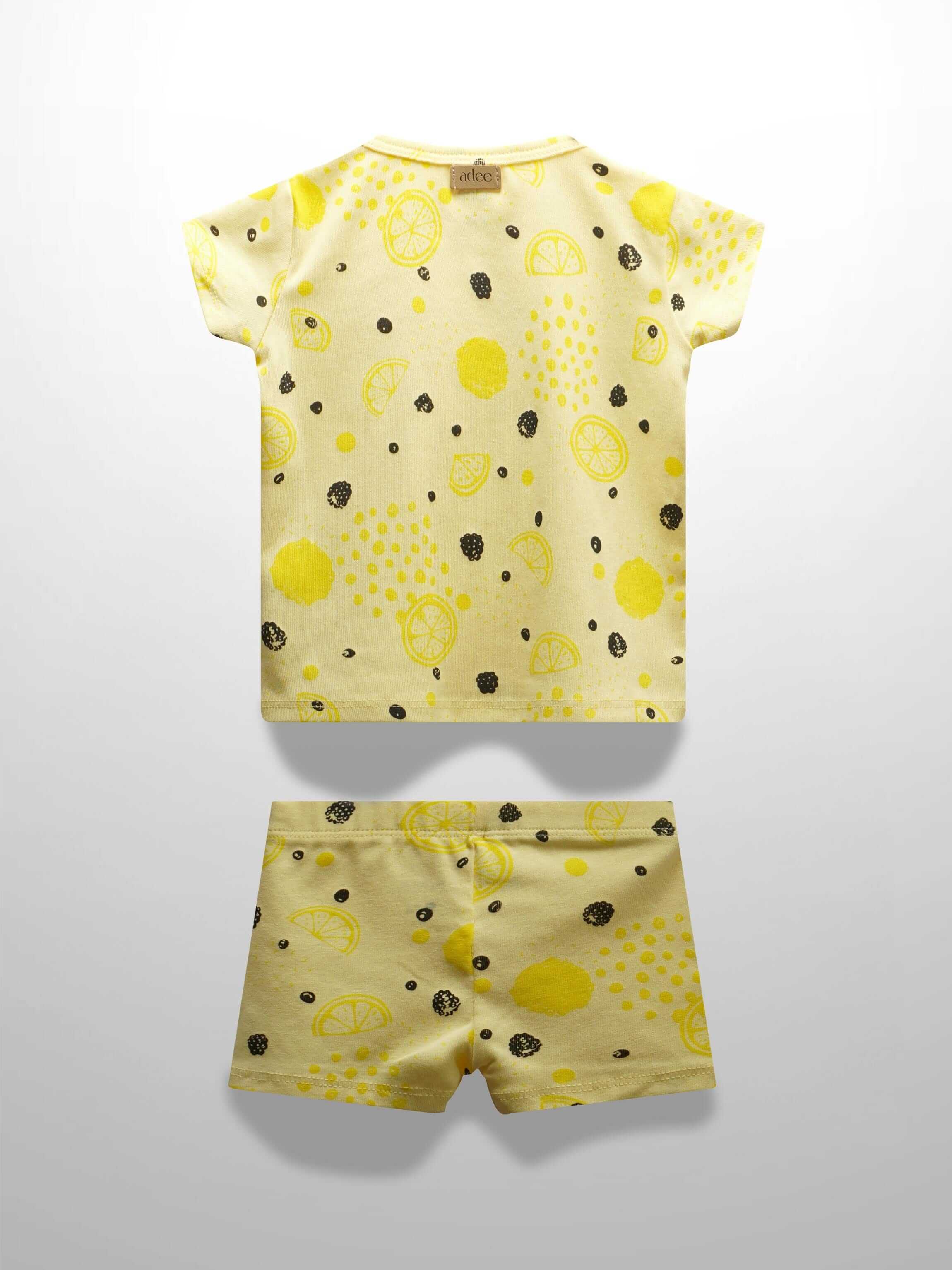 Lemon print set for boys featuring t-shirt and shorts