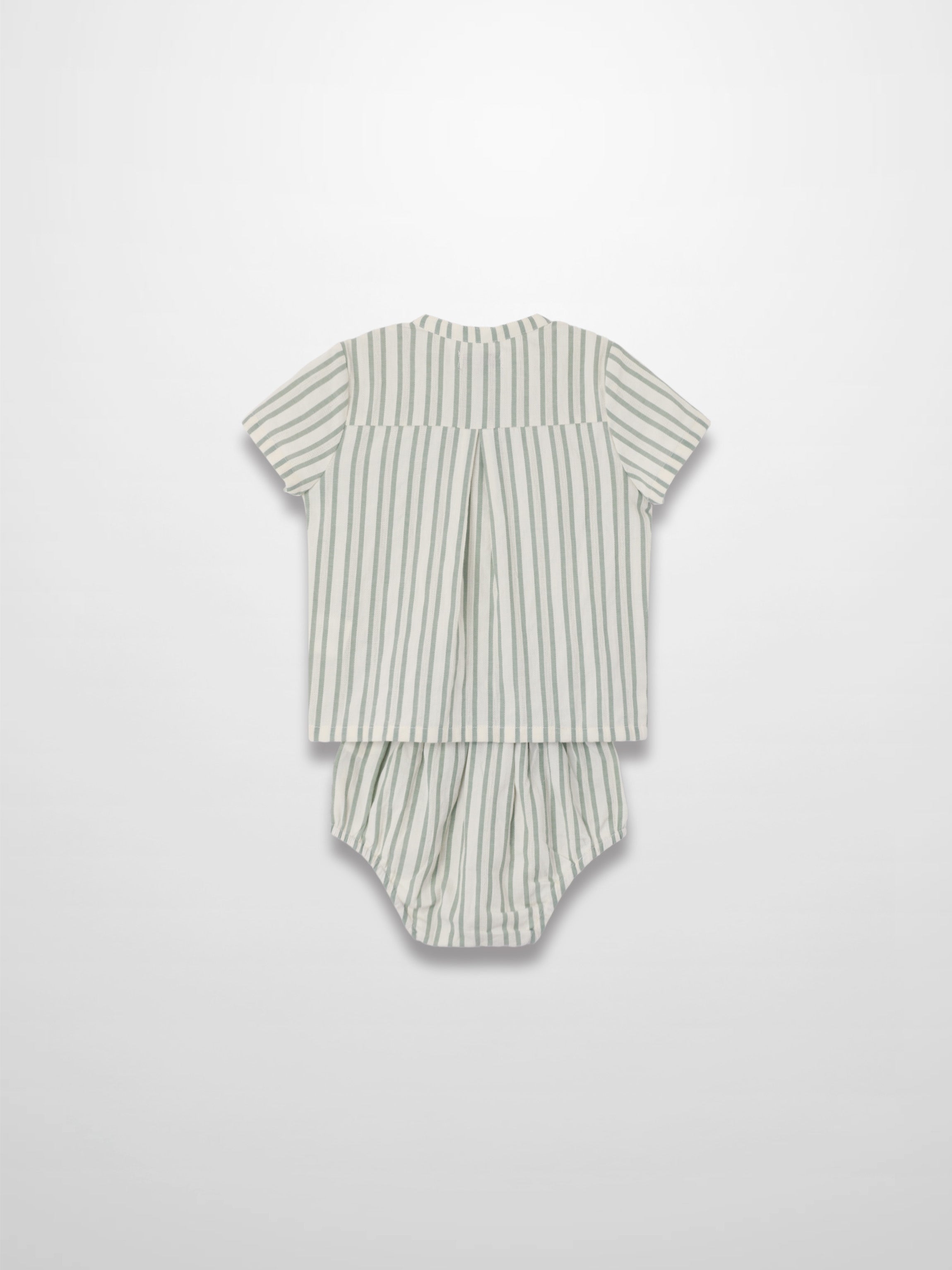 Green Striped Shirt & Bloomers Set