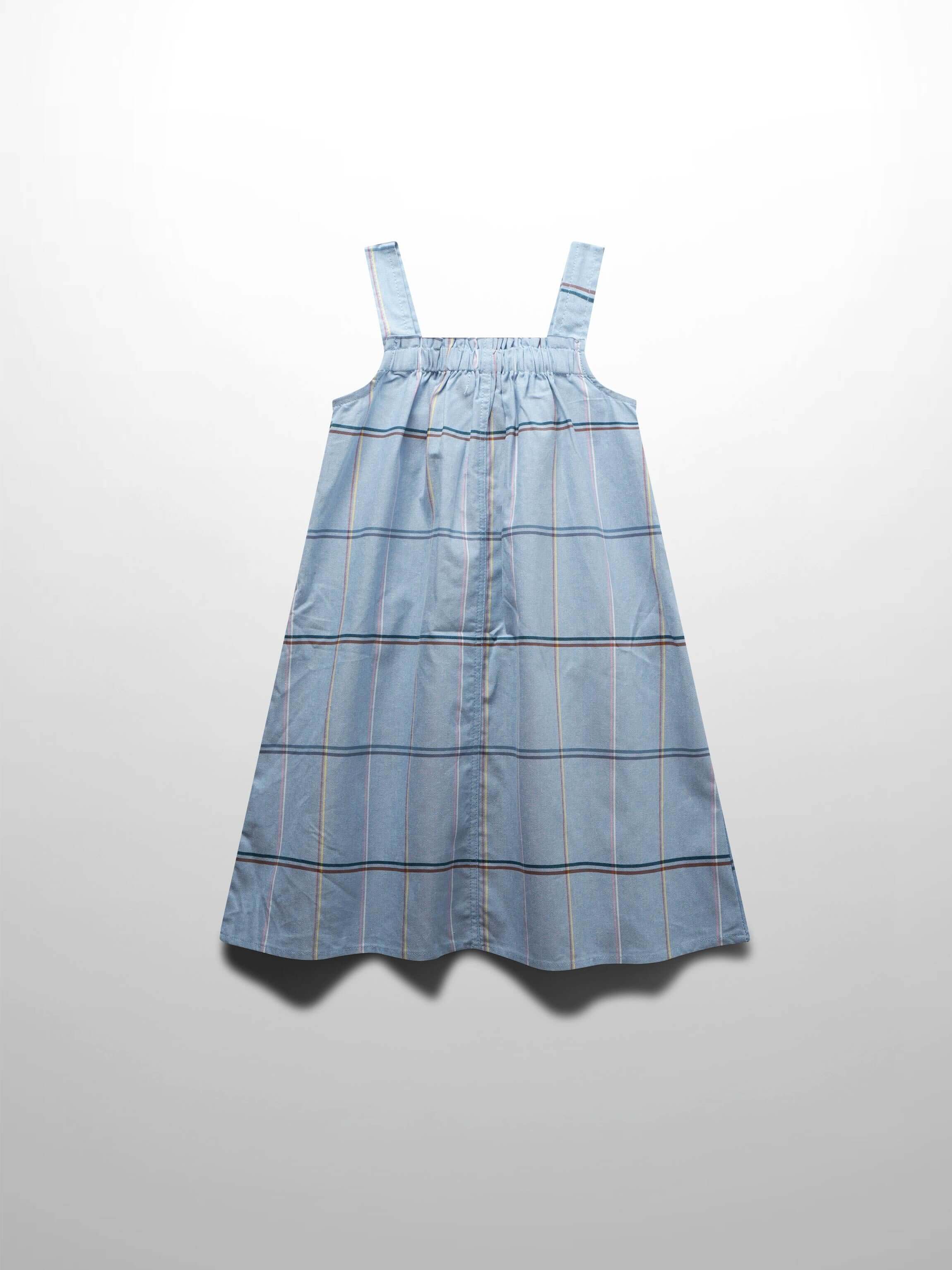 Light blue plaid jumper dress