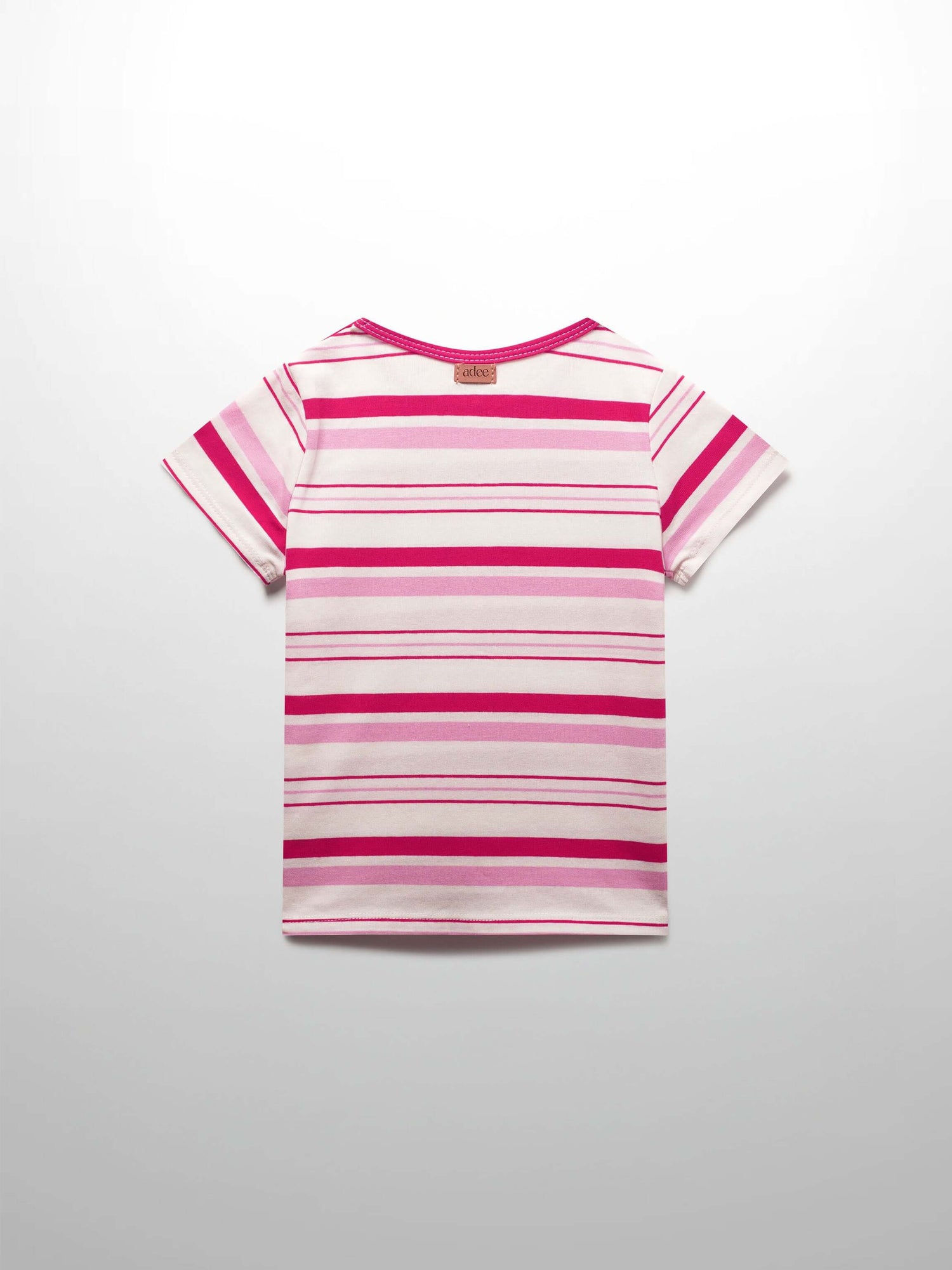 girls shirts in pink and red stripes
