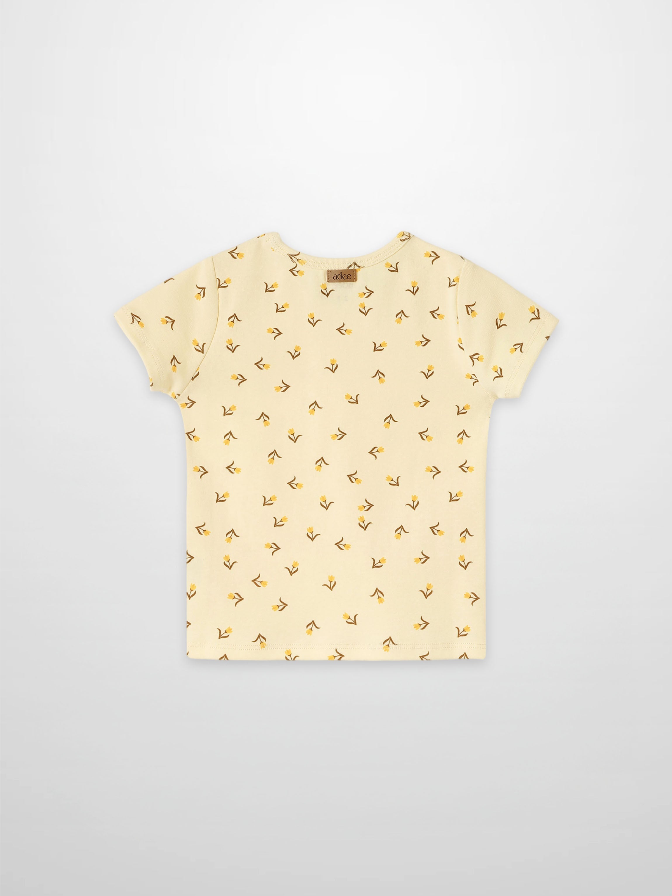 Adee butter yellow tulip print girls&