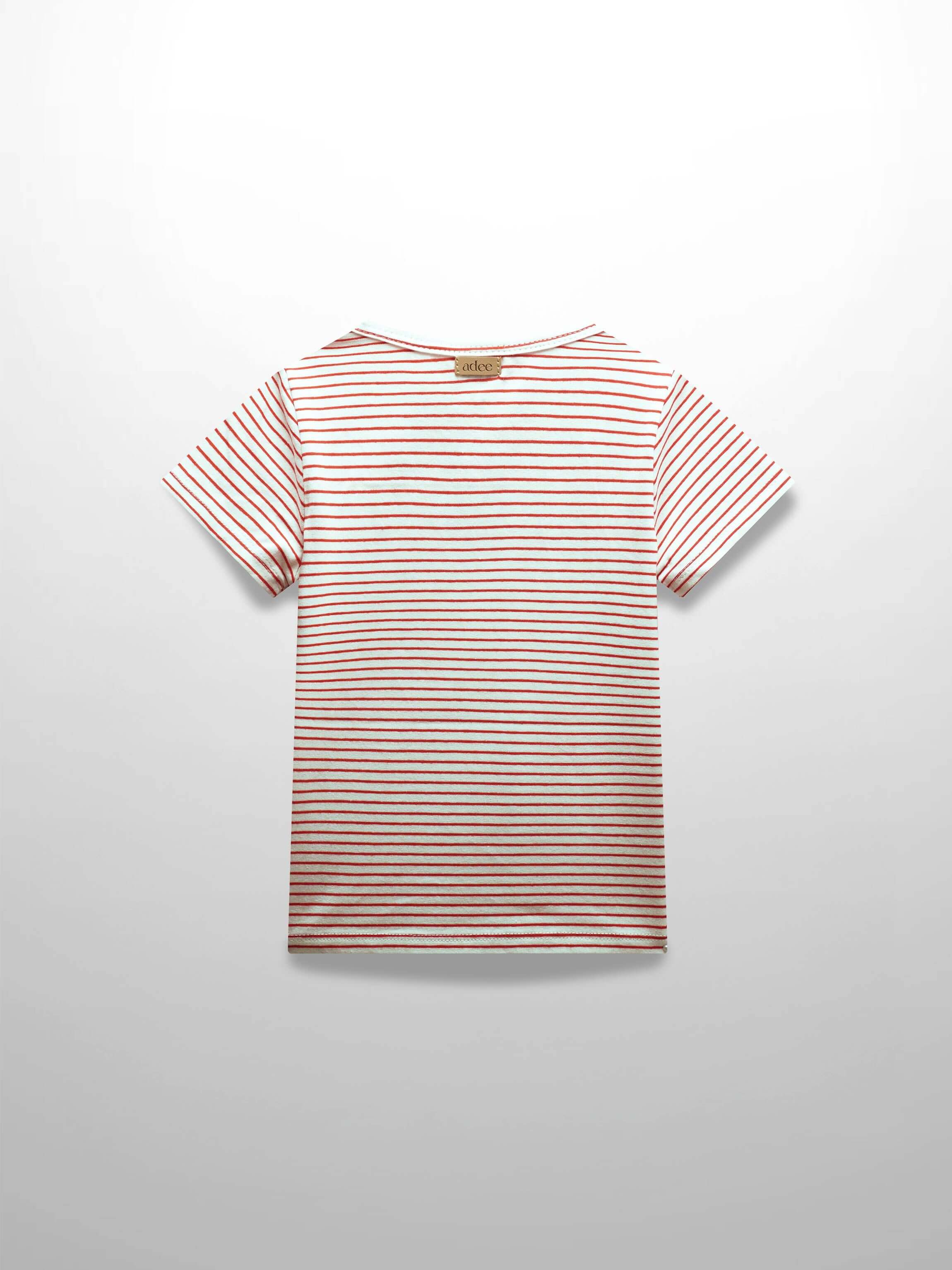 Pink and white striped girls shirt