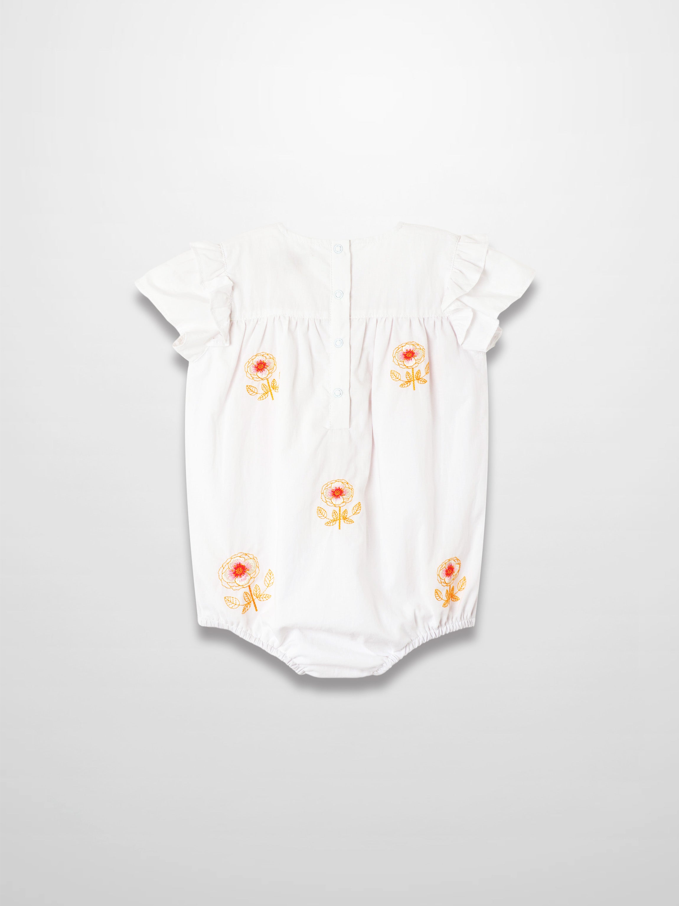 Embroidered Flower Romper