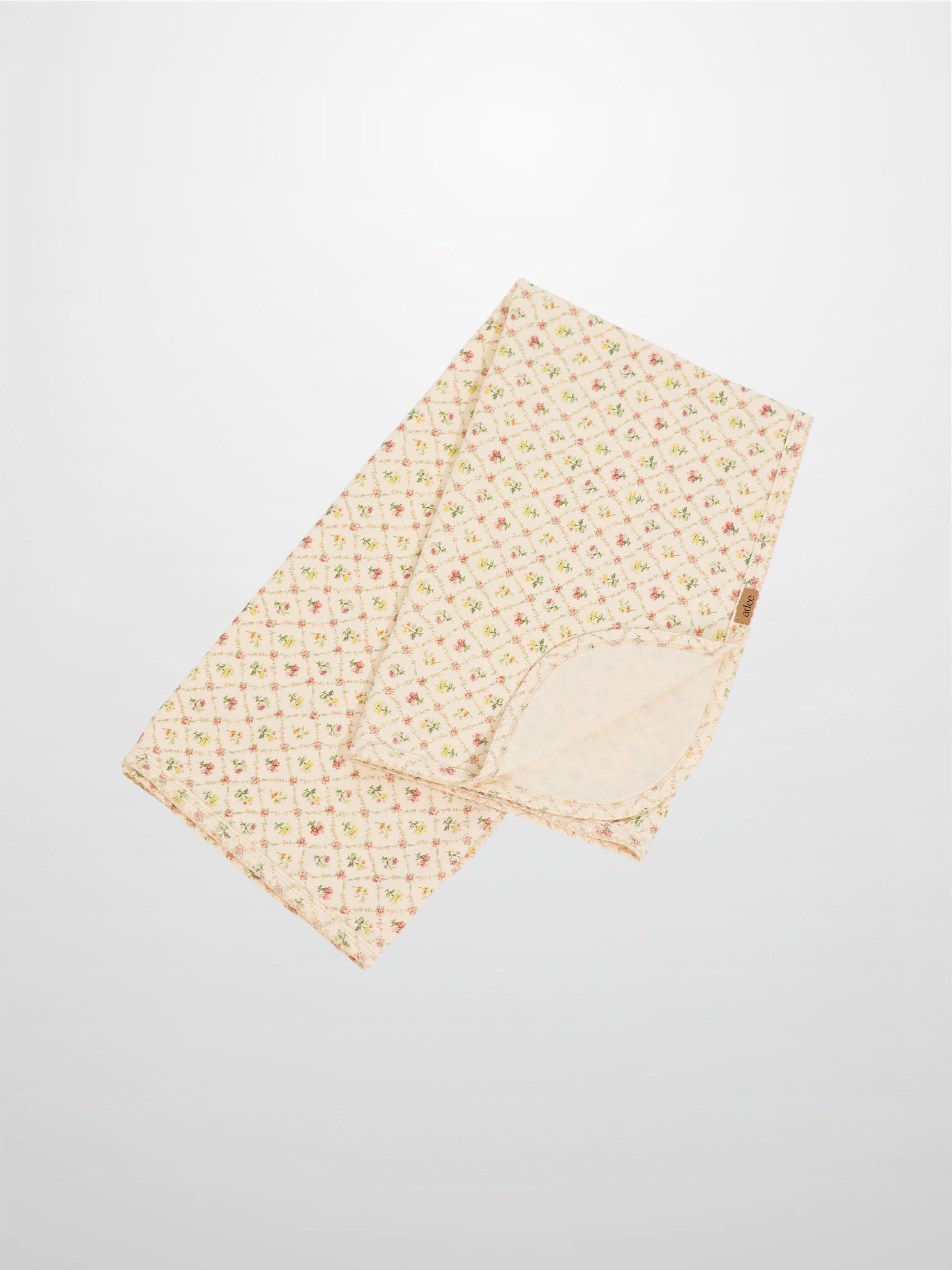 Adee Flower Garden Blanket with Lace, floral lattice pattern receiving blanket for girls