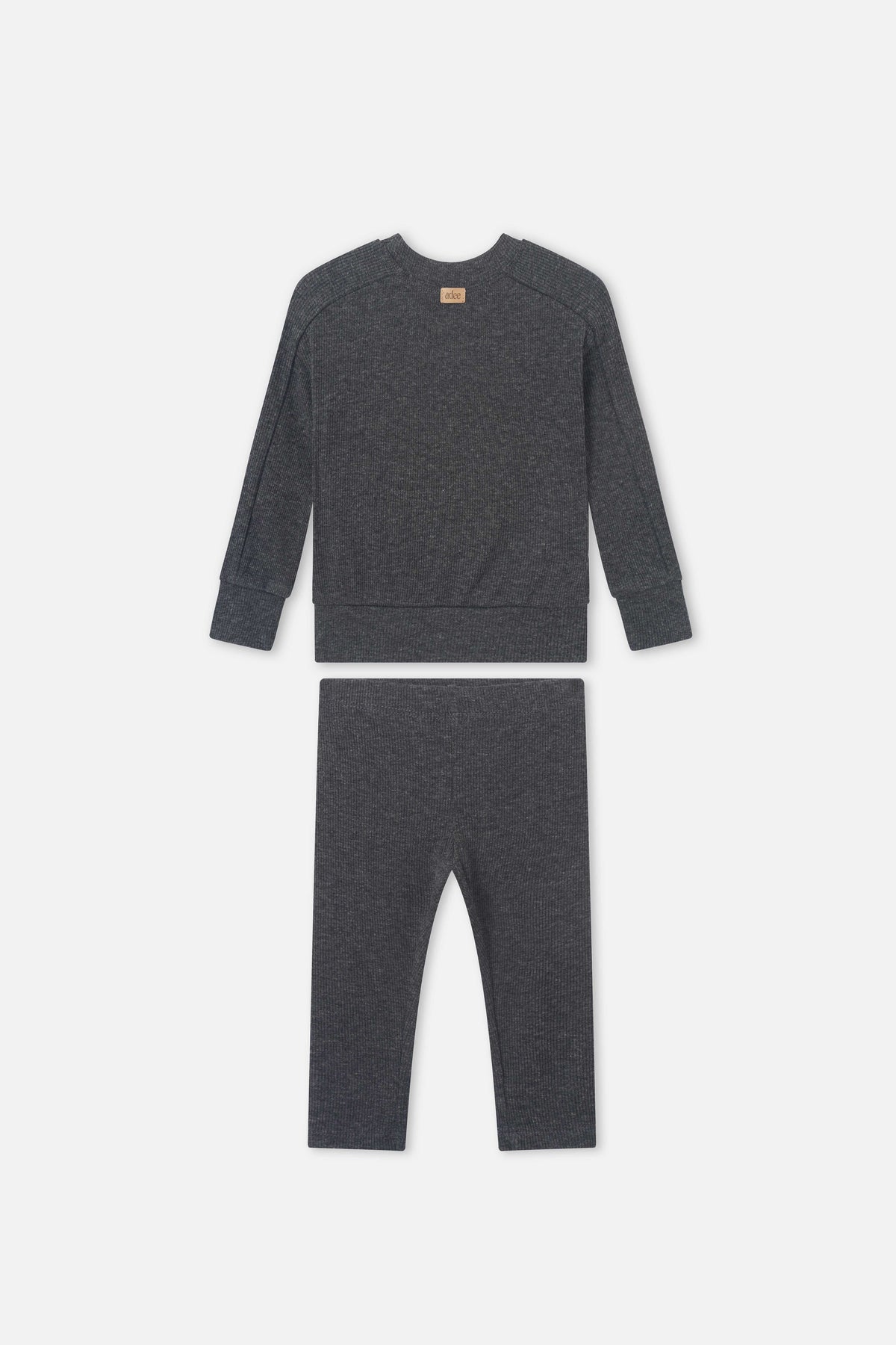 Adee Bomber Set in heather grey, unisex two-piece sweatshirt and pants