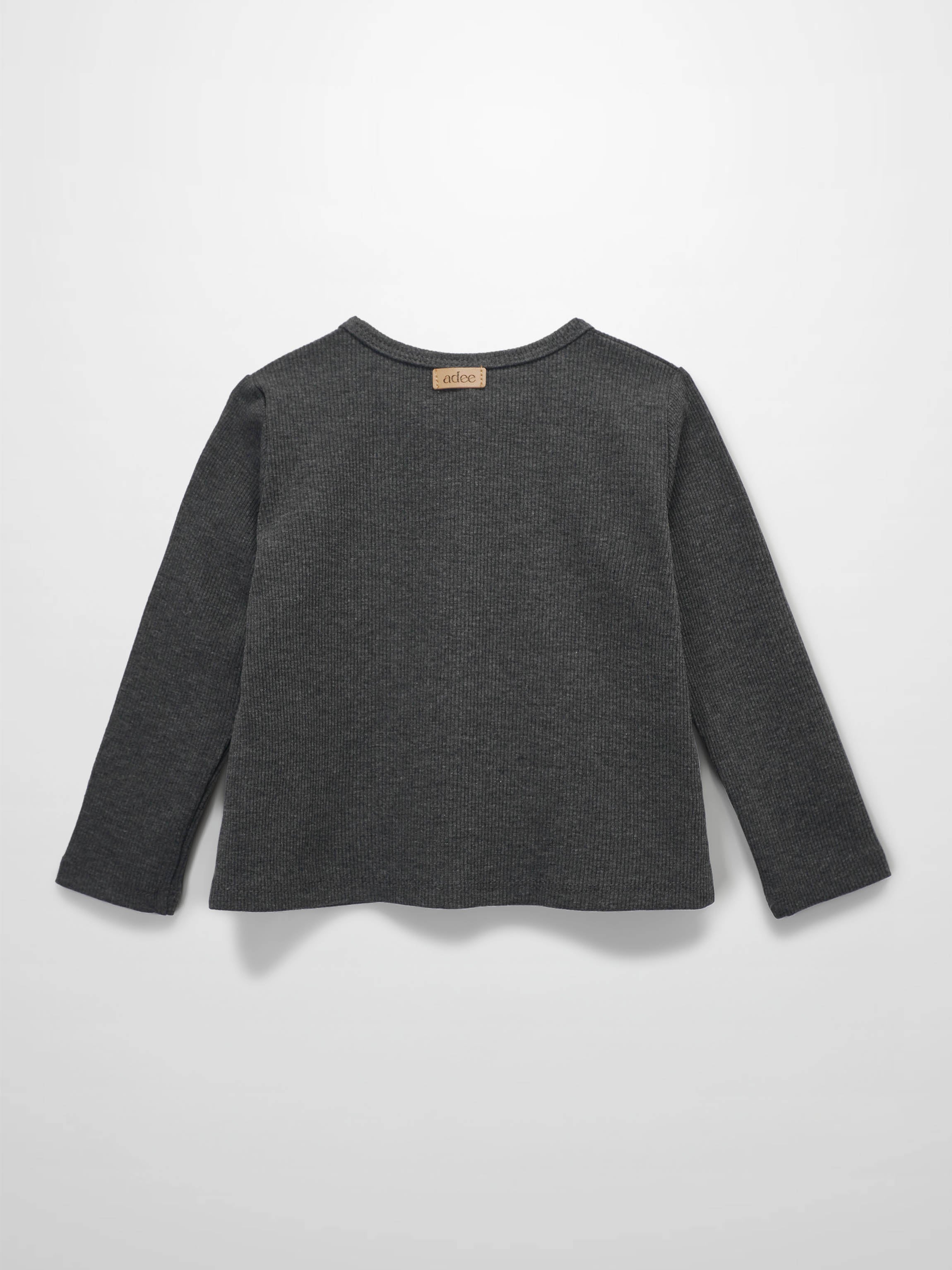 Thin Ribbed Cardigan - Heather Grey