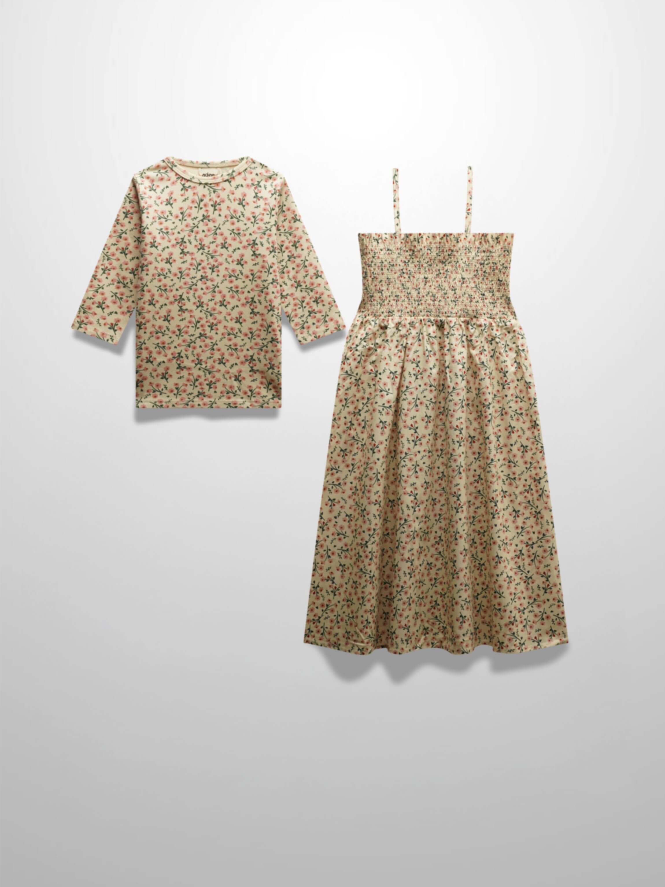 Floral robe and tee set