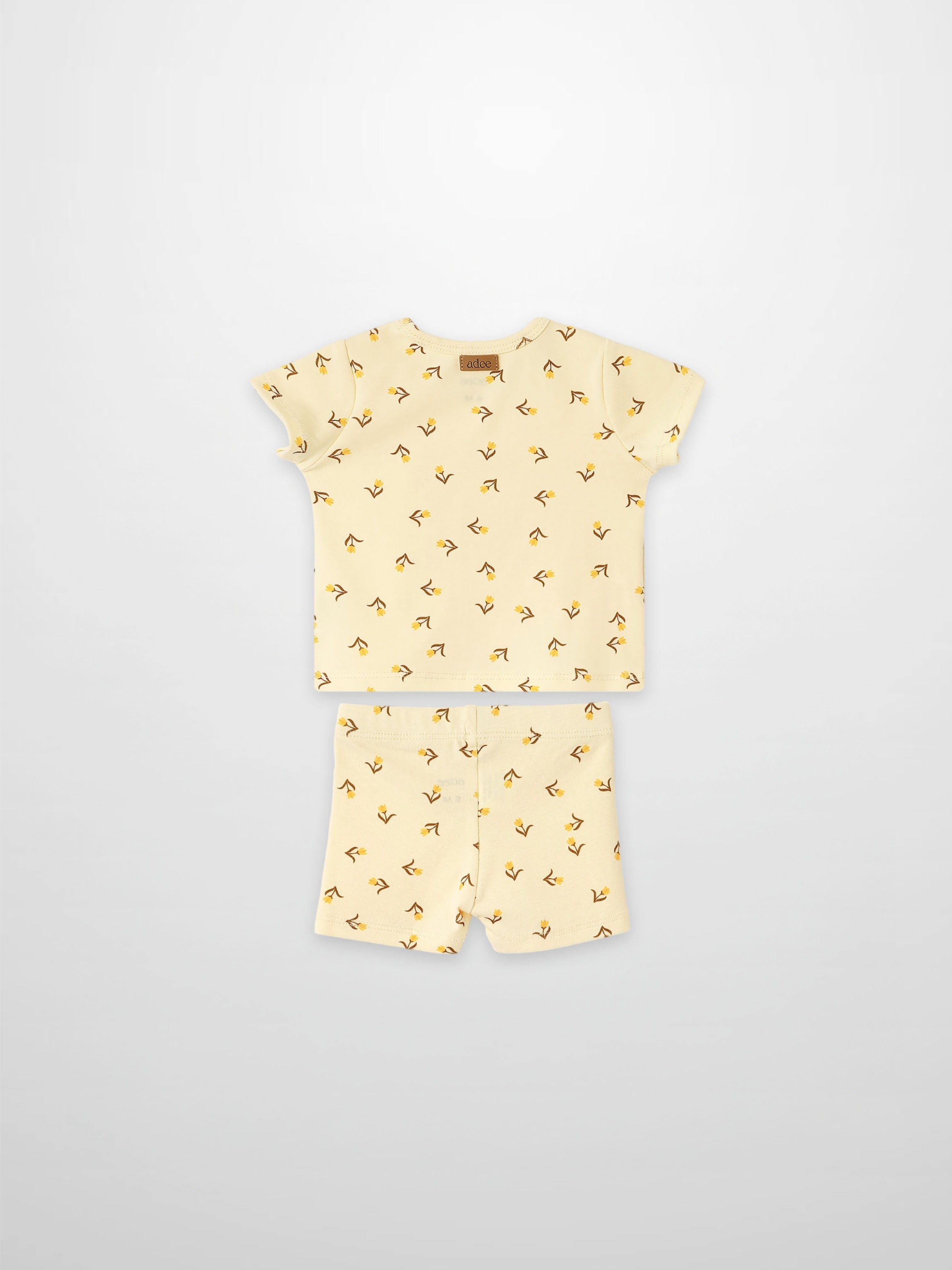 Butter Yellow Tulip Short Sleeve T-Shirt & Shorts Set by Adee for little girls