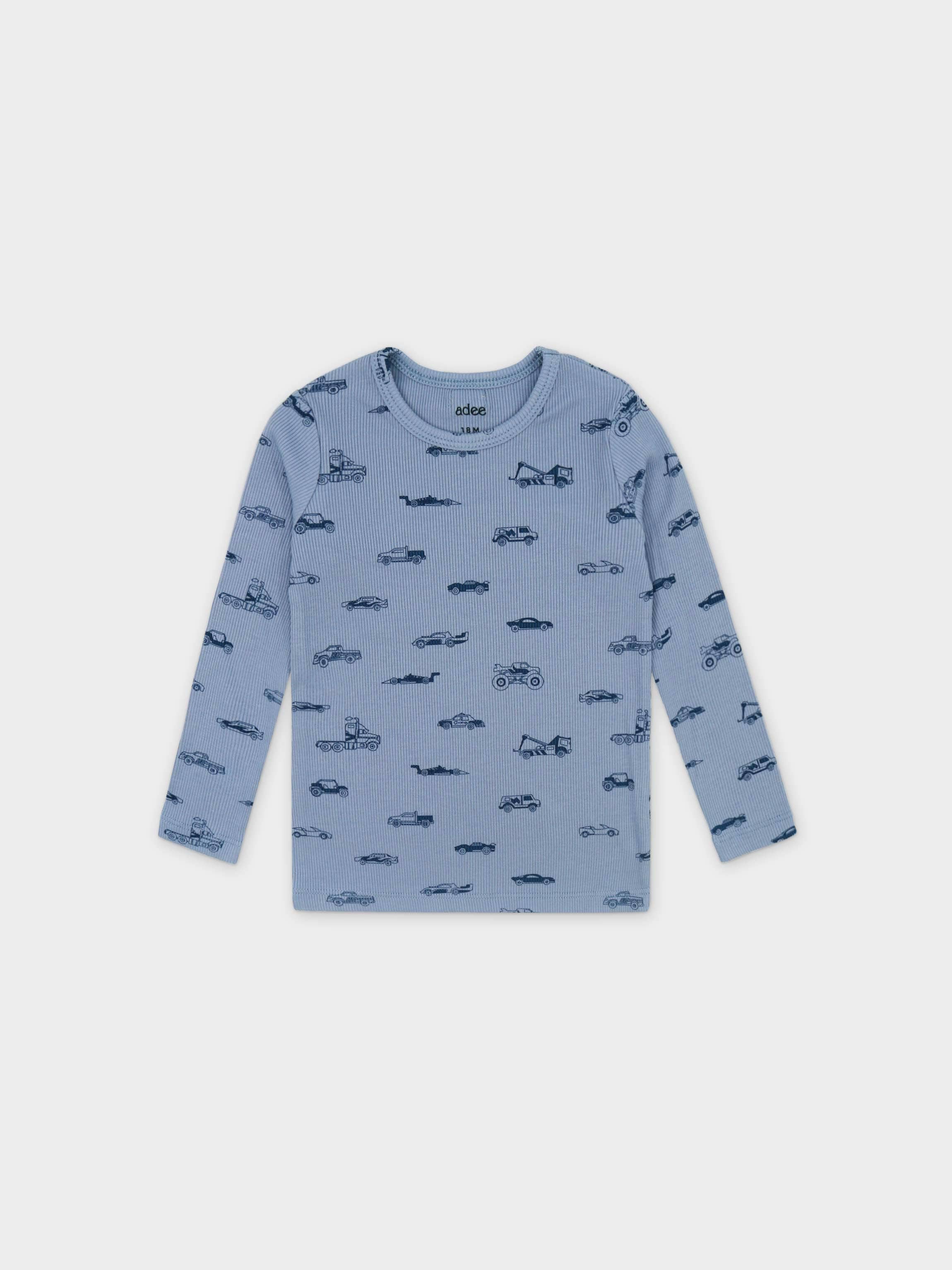 Truck print boys pajamas top