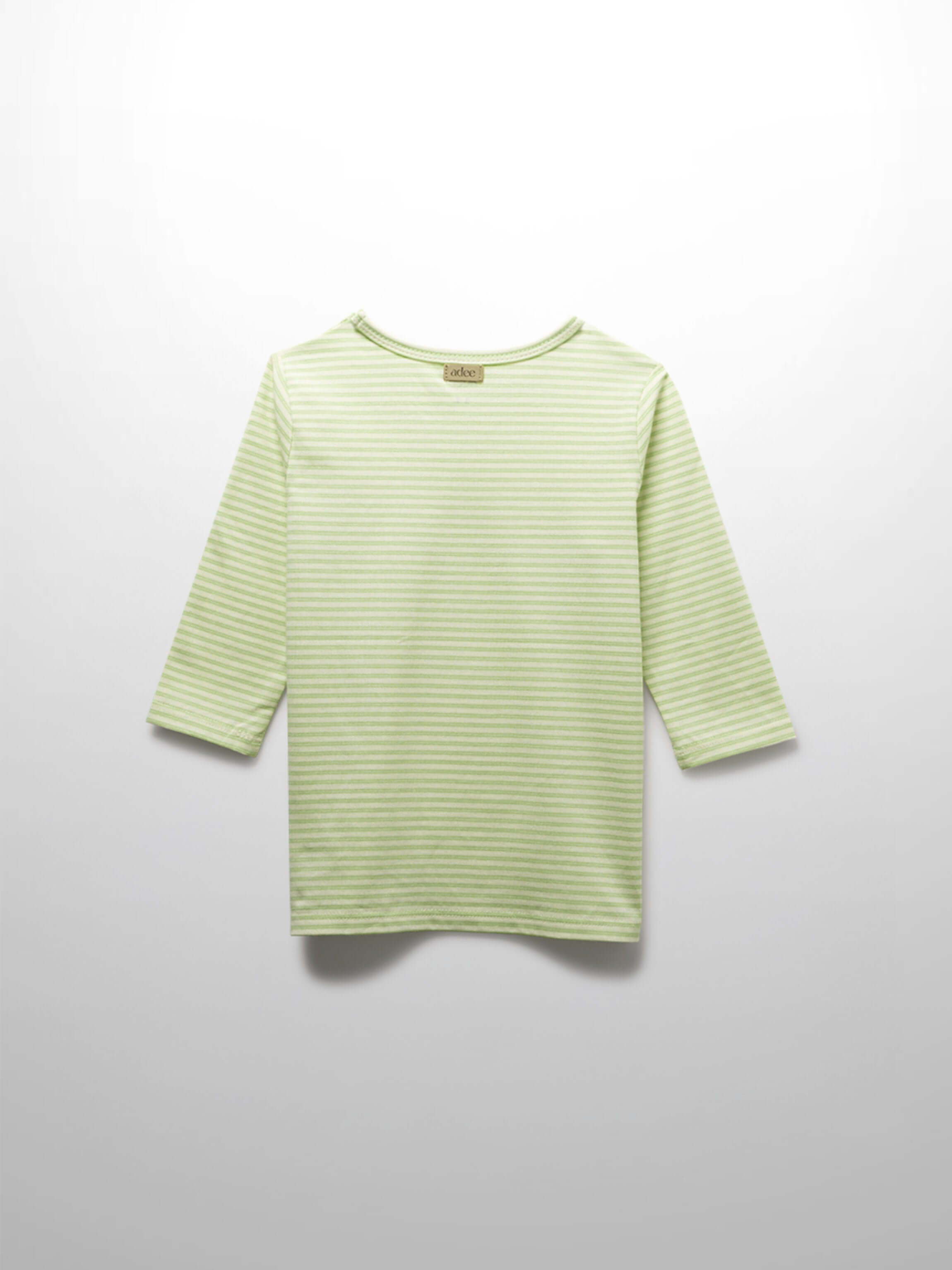 Girls shirts, light green striped T-shirt