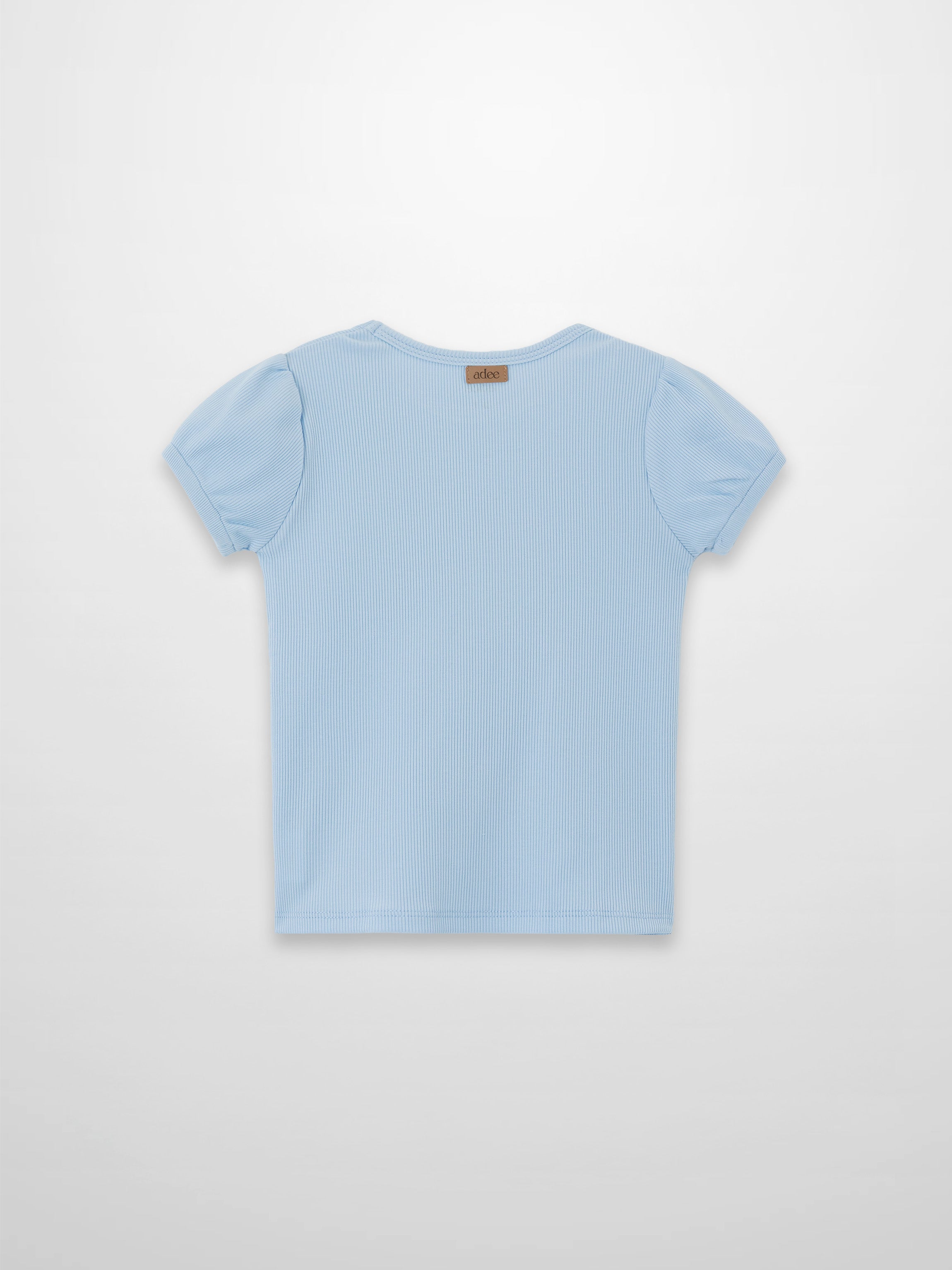 Short Puff Sleeve T-shirt - Light Blue