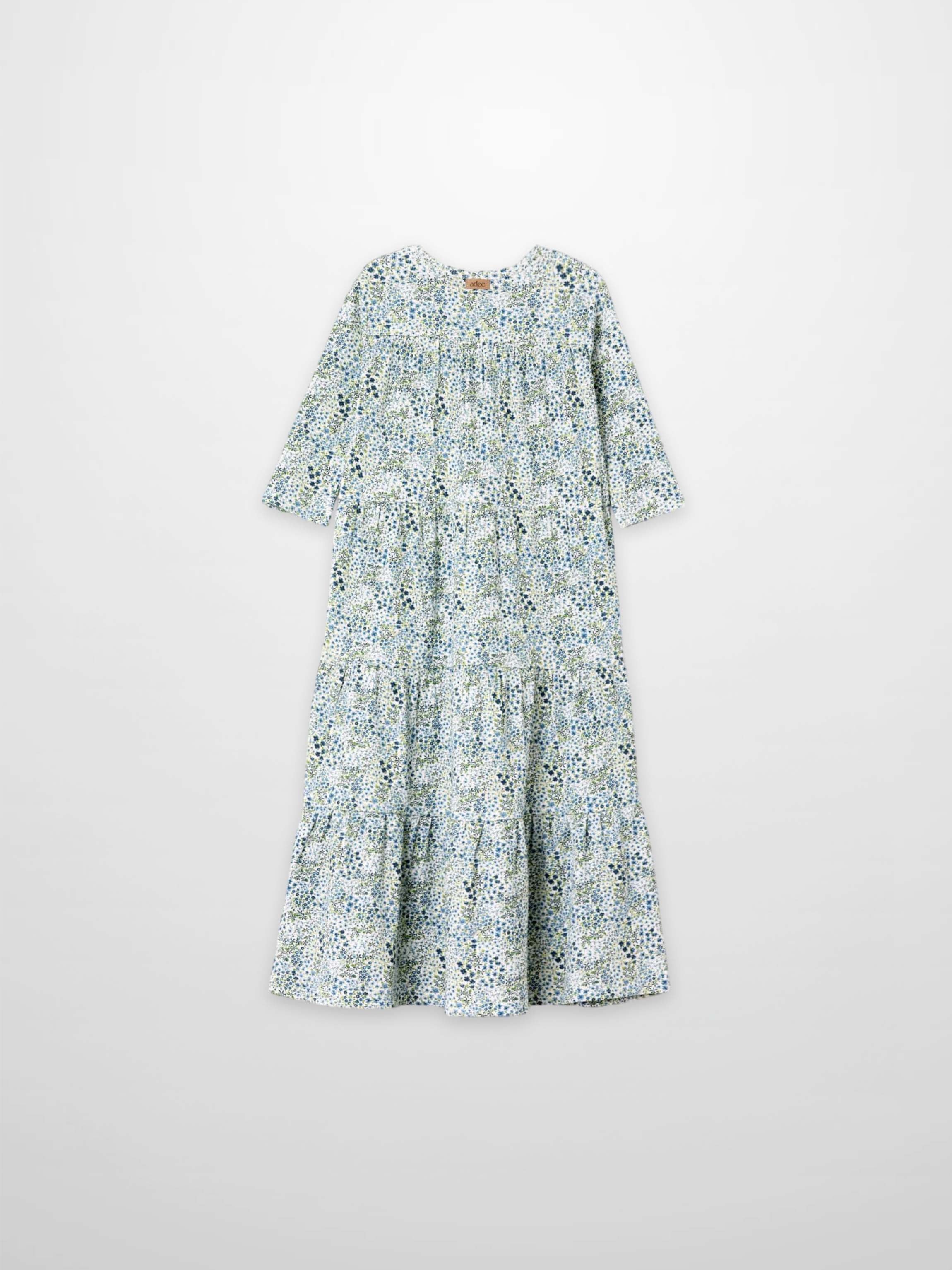 Blue Floral Robe - 3/4 Sleeves