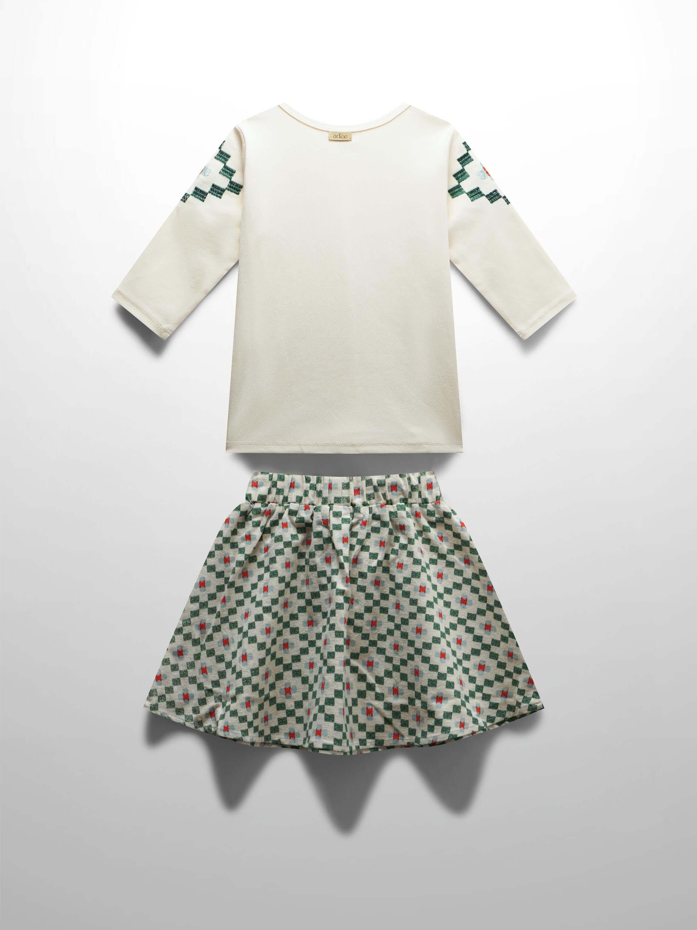 Green diamond skirt and shirt