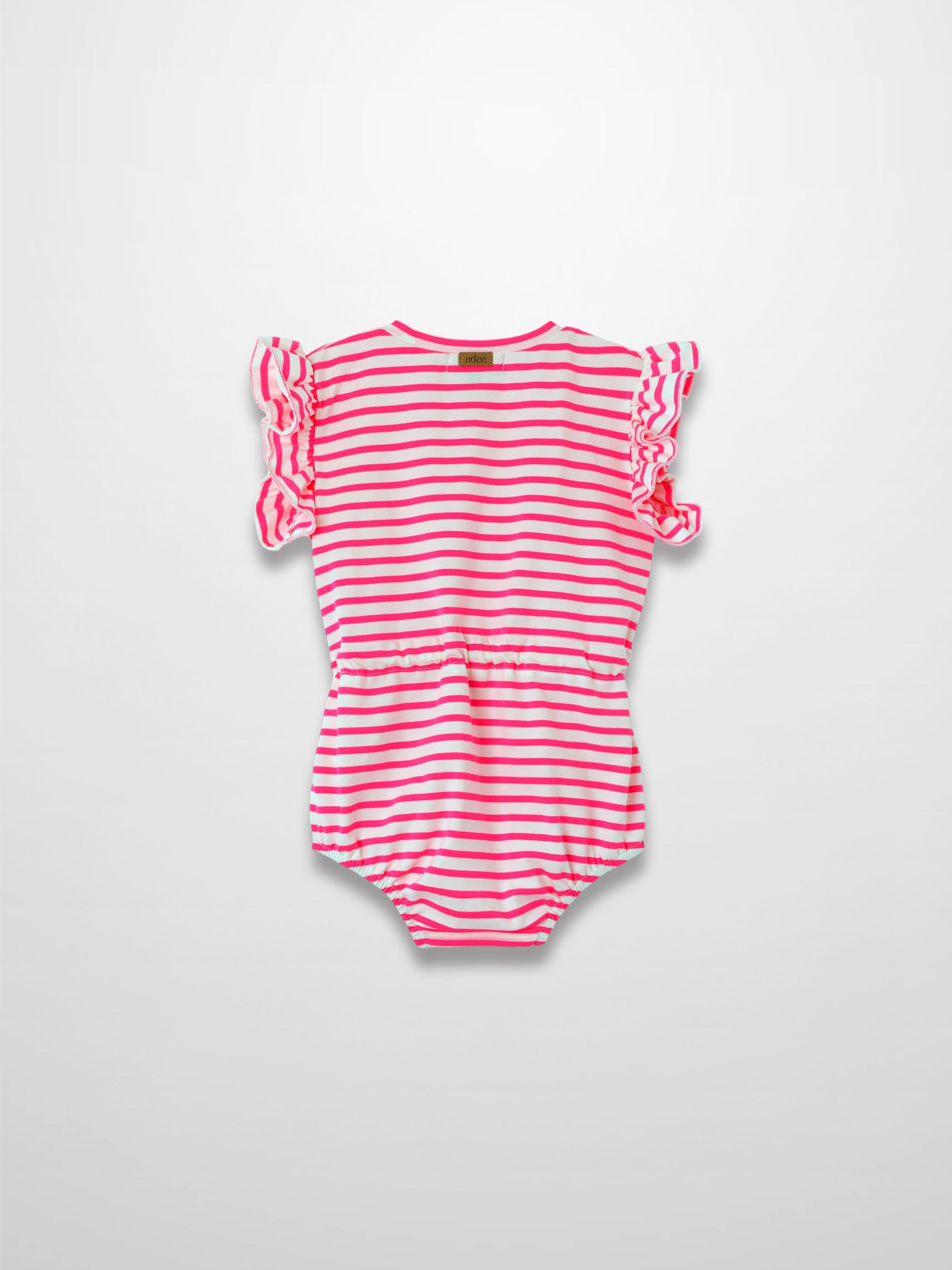 Neon Pink Striped Romper