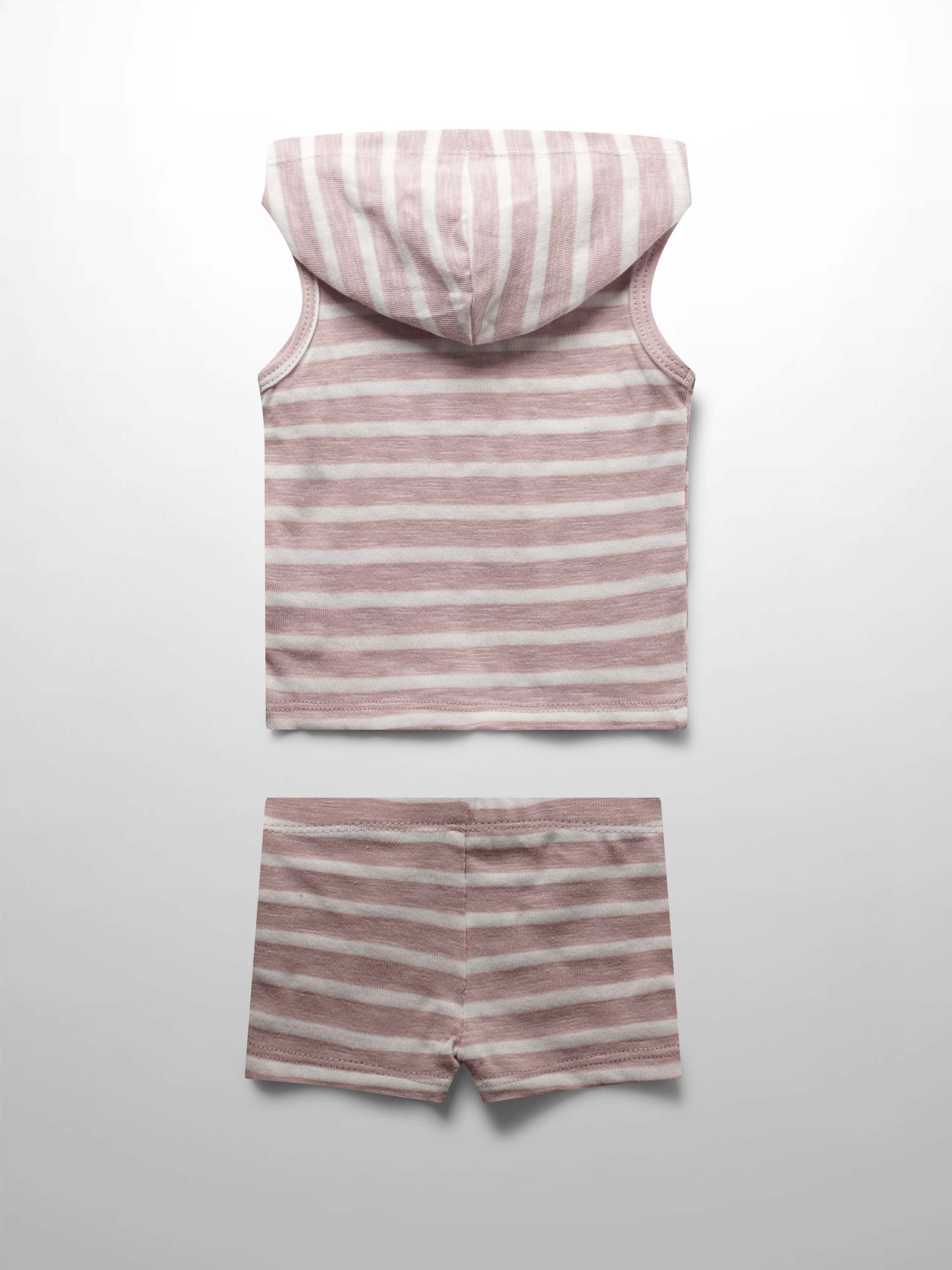 Pastel pink striped tank set