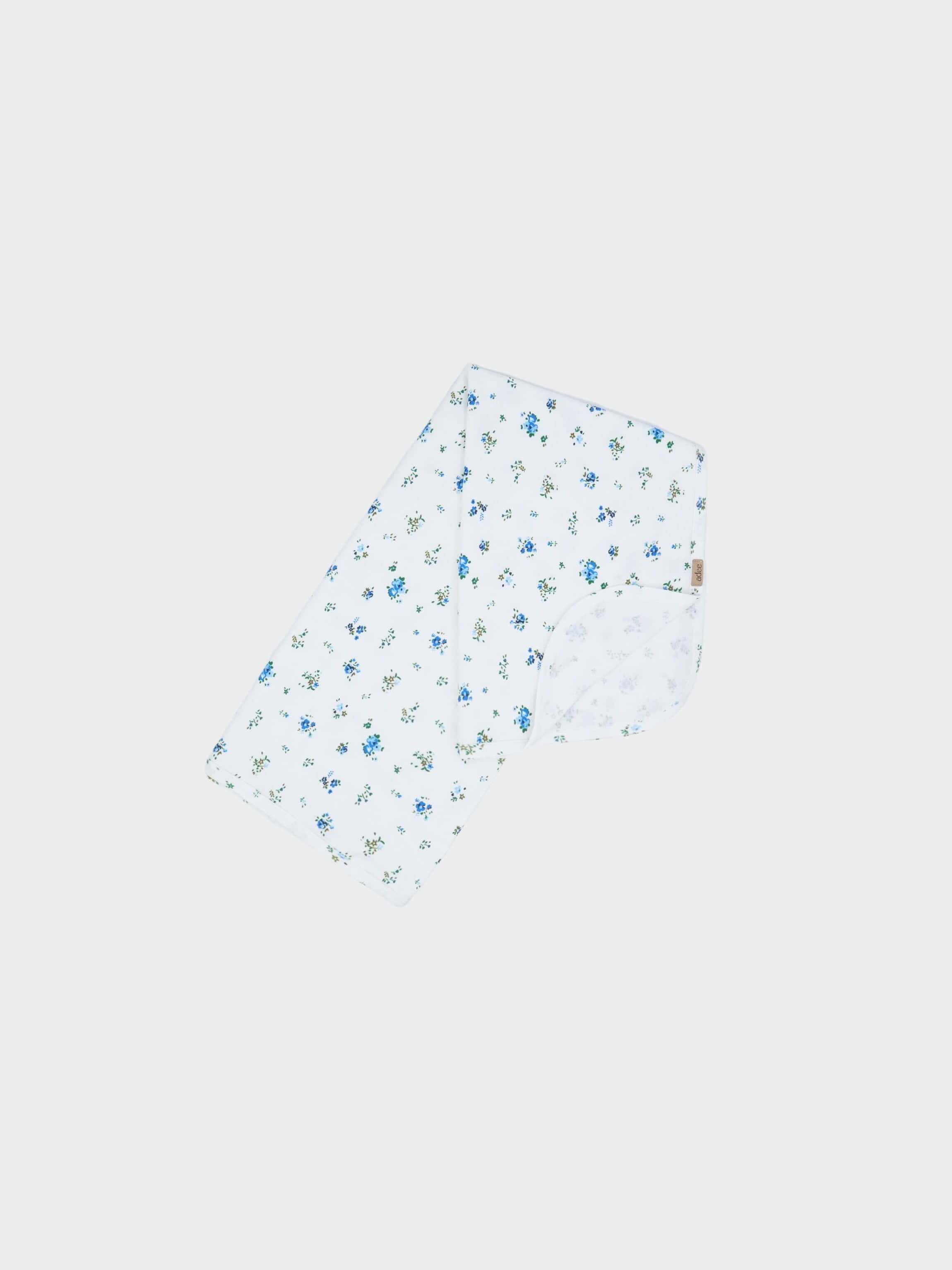 Blue floral swaddle blanket for boys.