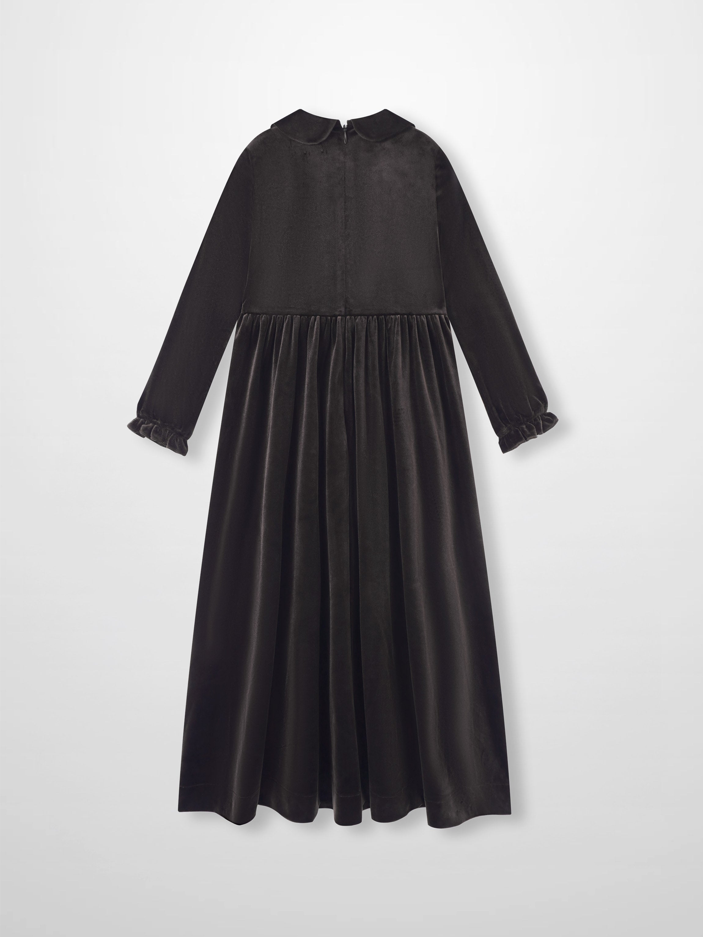 Adee Velour Smocked Robe in brown, dressy velvet dress for girls