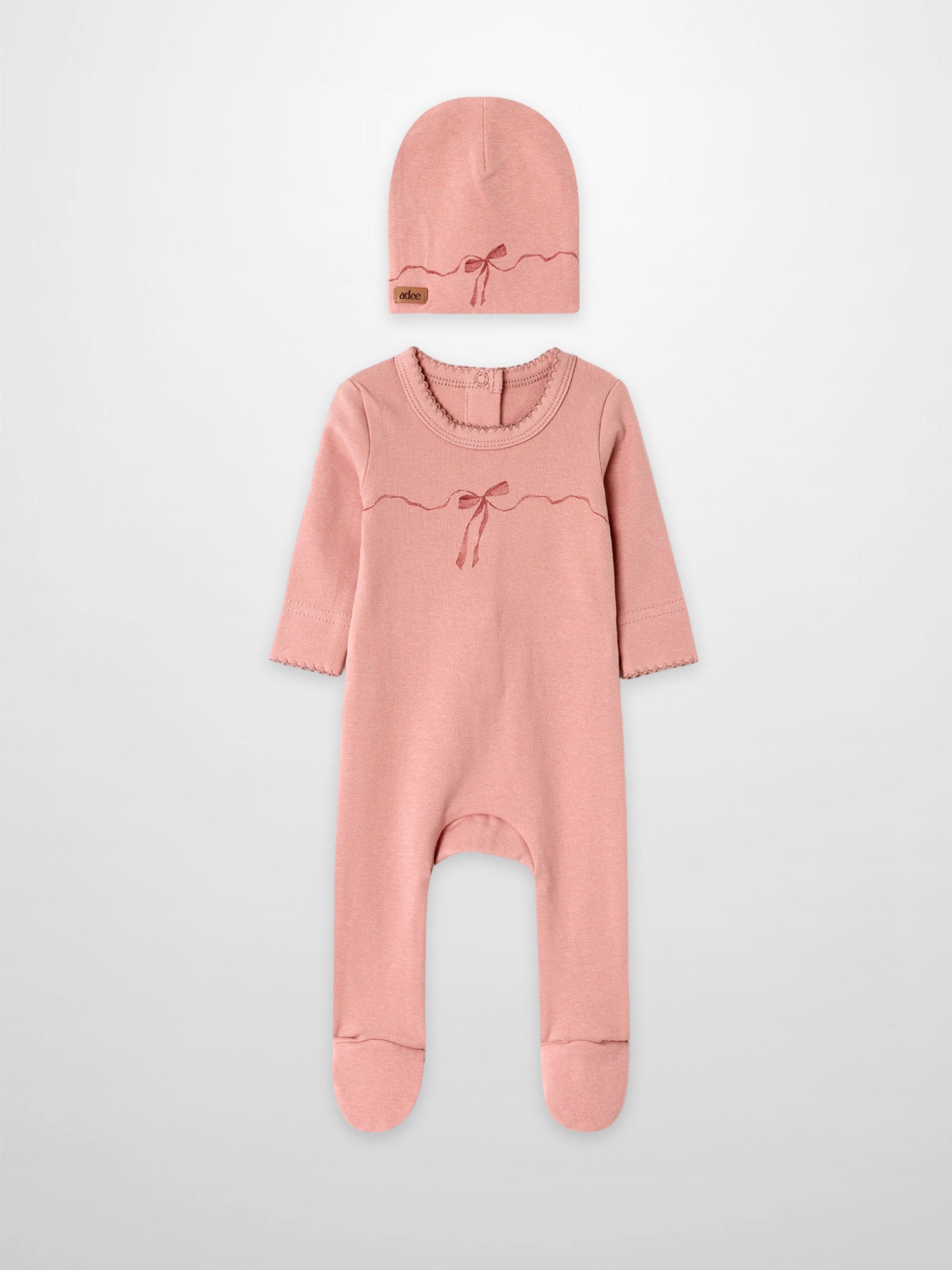 Pink Bow Stretchy with Lace 2-piece girls&