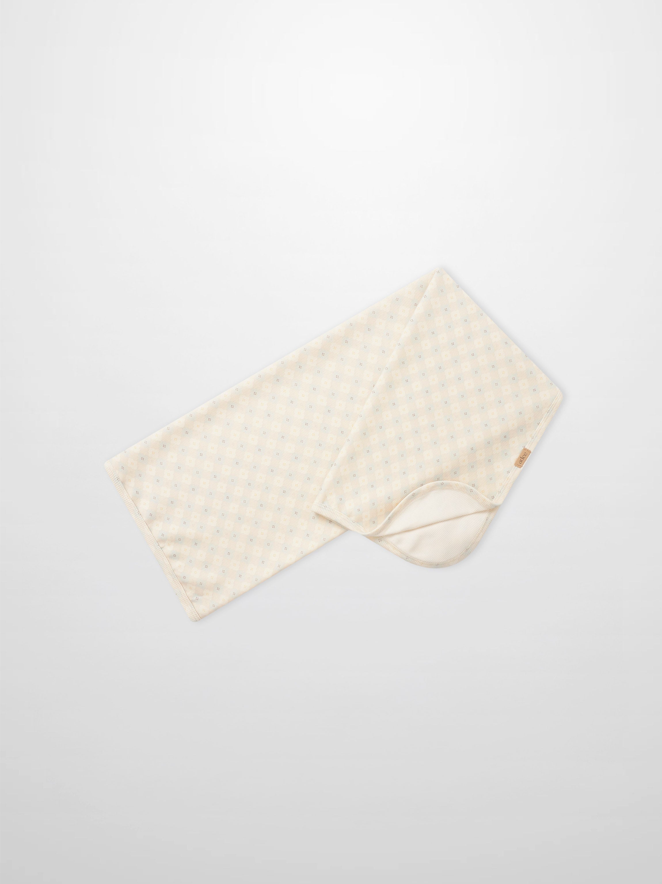 Little Button Blanket swaddle for boys, beige dotted fabric by Adee