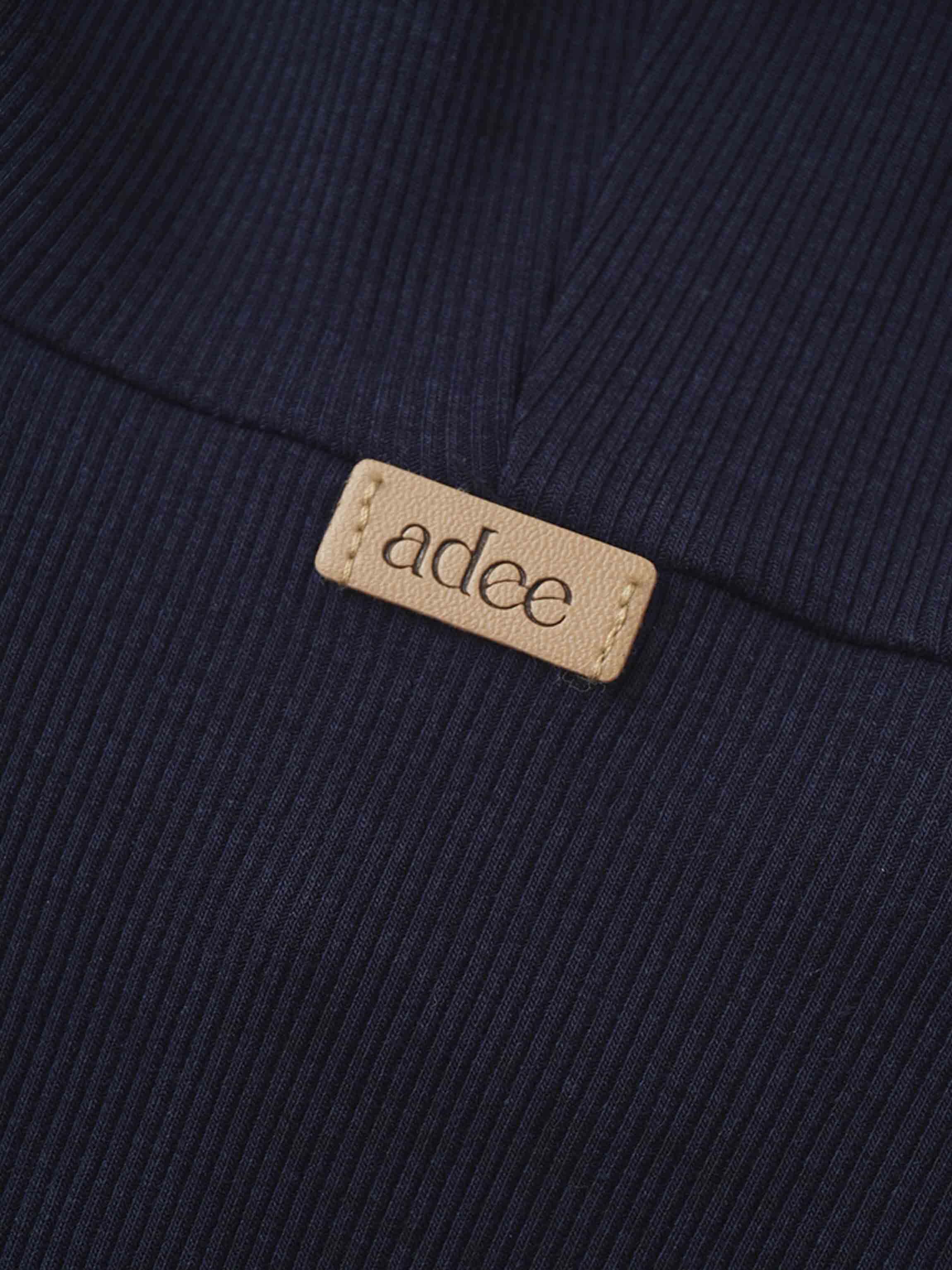 Ribbed Legging Set with Hood - Navy