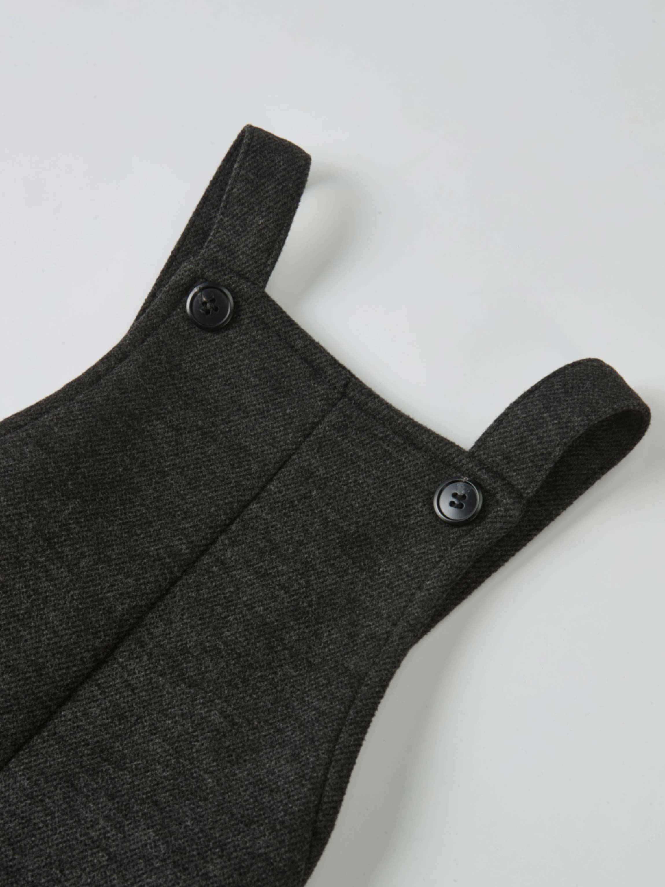 Textured Twill Overalls for boys in grey with button straps by Adee