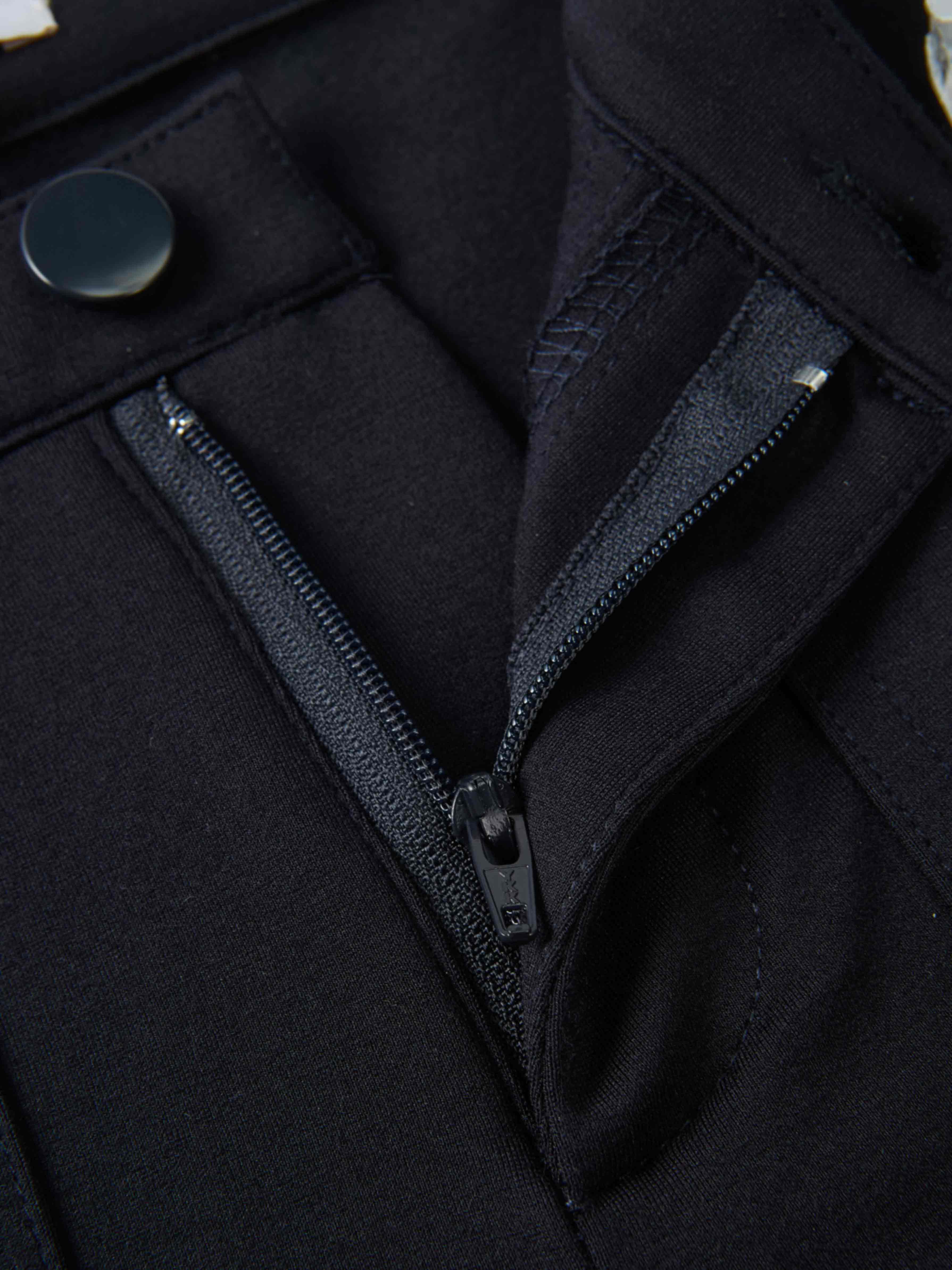 Dress pants - navy; boys dressy bottoms with zipper fly and button closure.