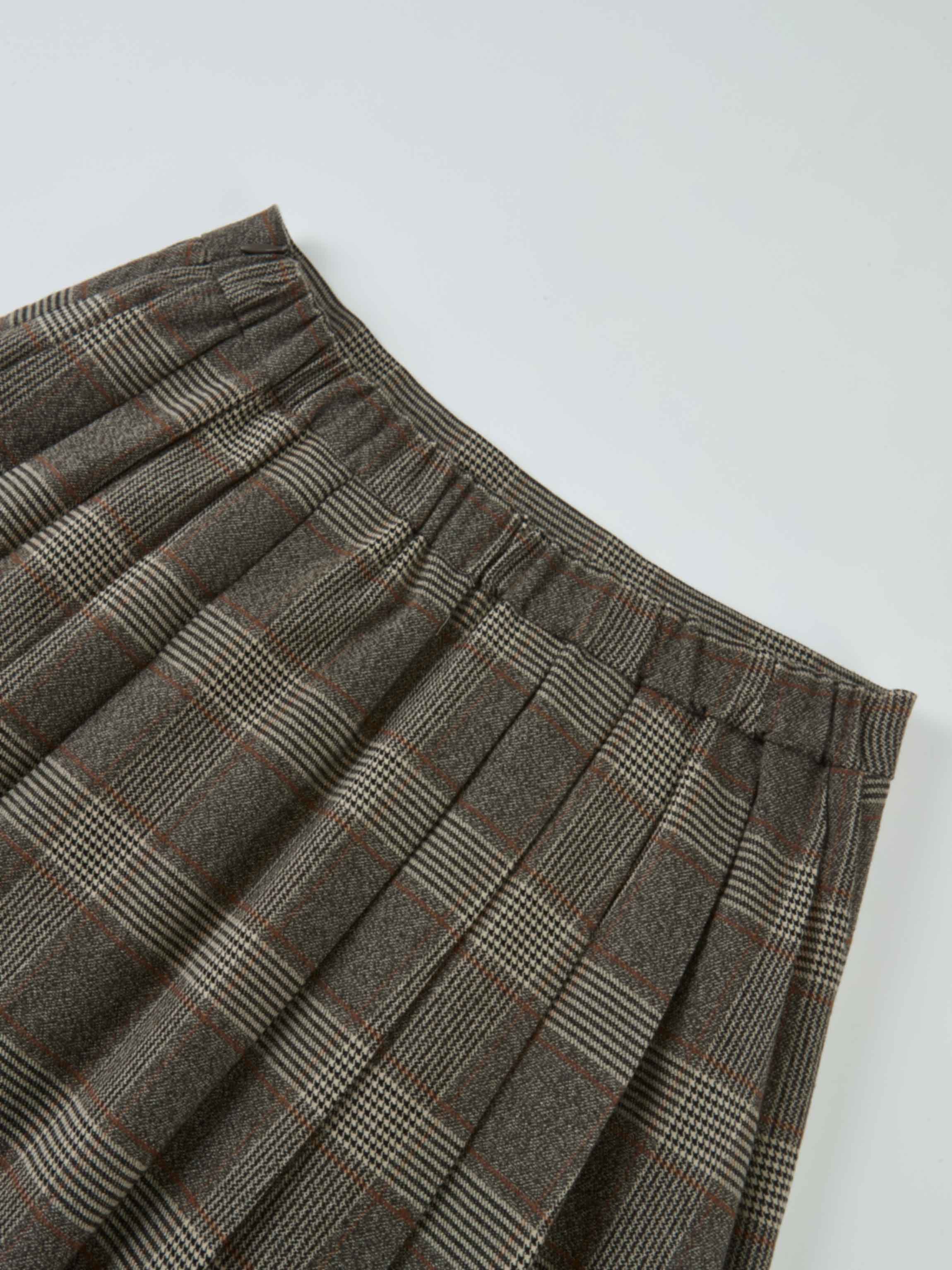 Plaid pleated grey girls skirt by Adee, dressy style.