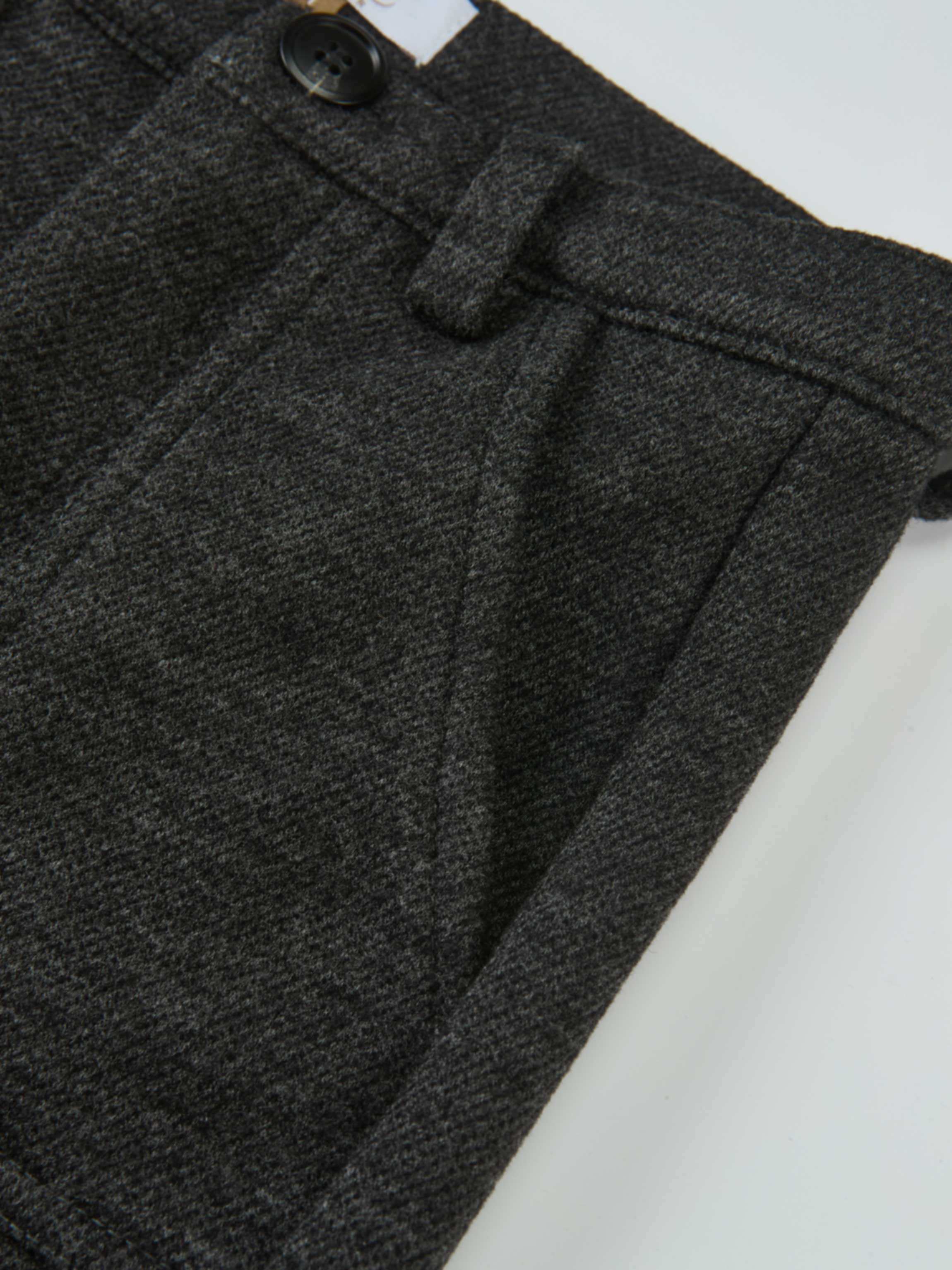 Dress pants for boys by Adee, grey textured fabric with button closure