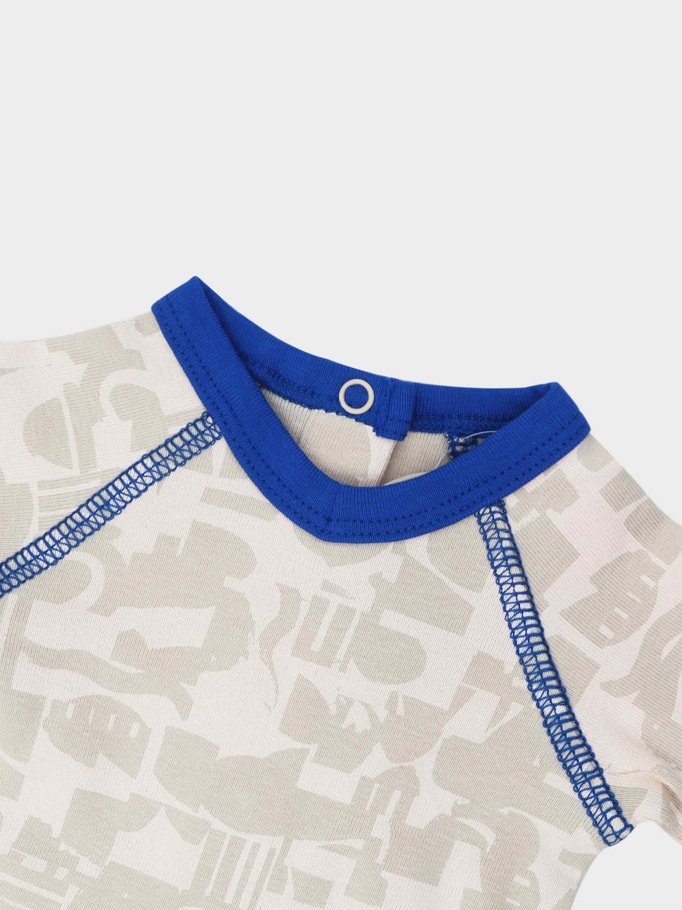 Abstract print baby jumpsuit for boys