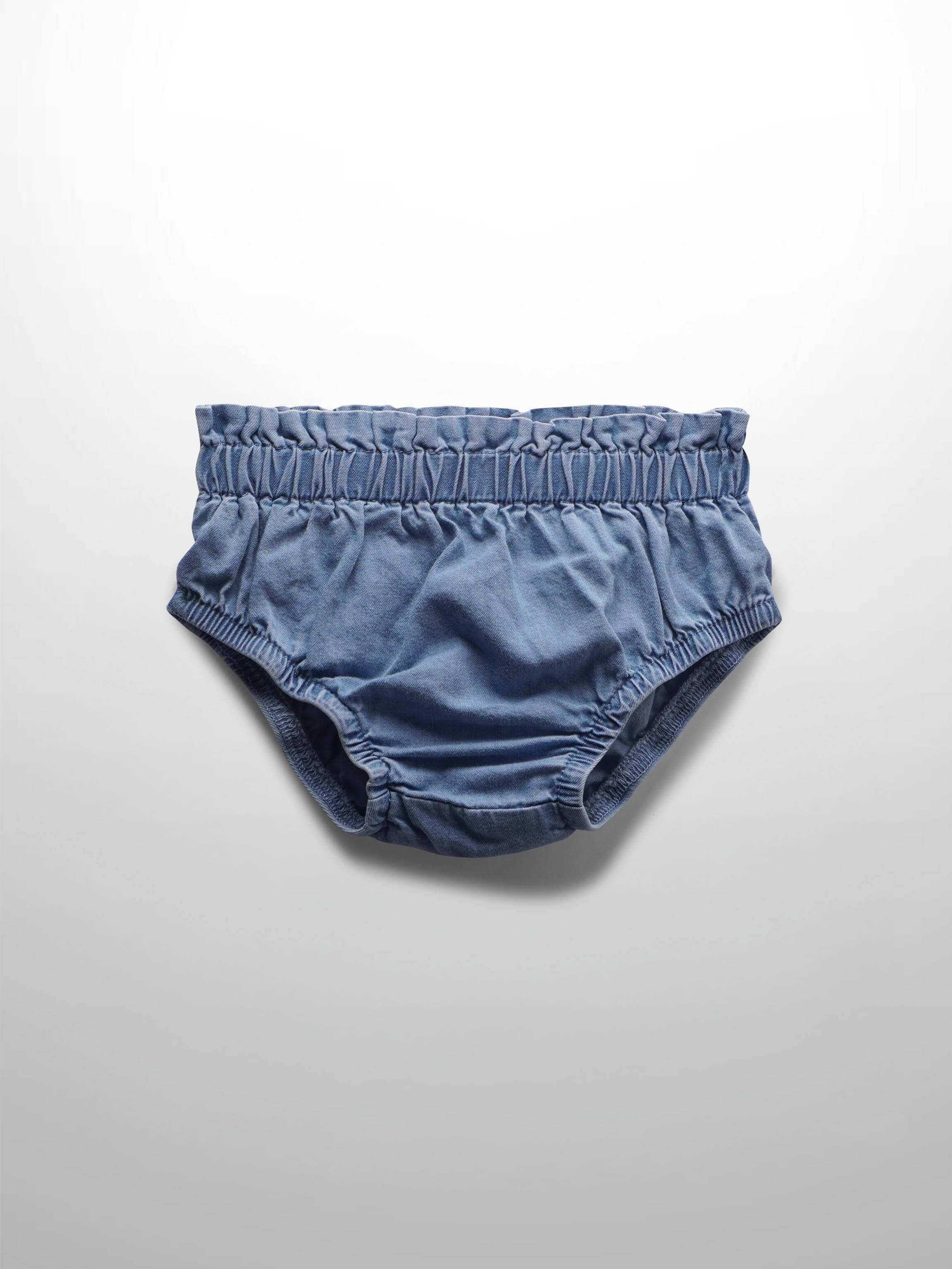 Light denim paper bag bloomers