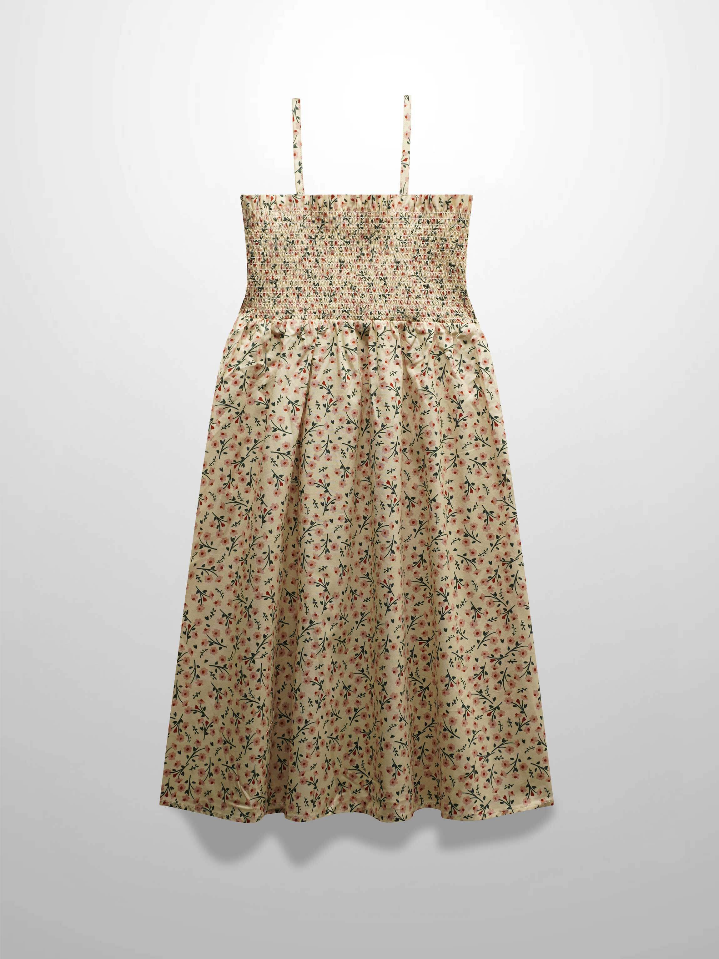 Light tan floral maxi dress