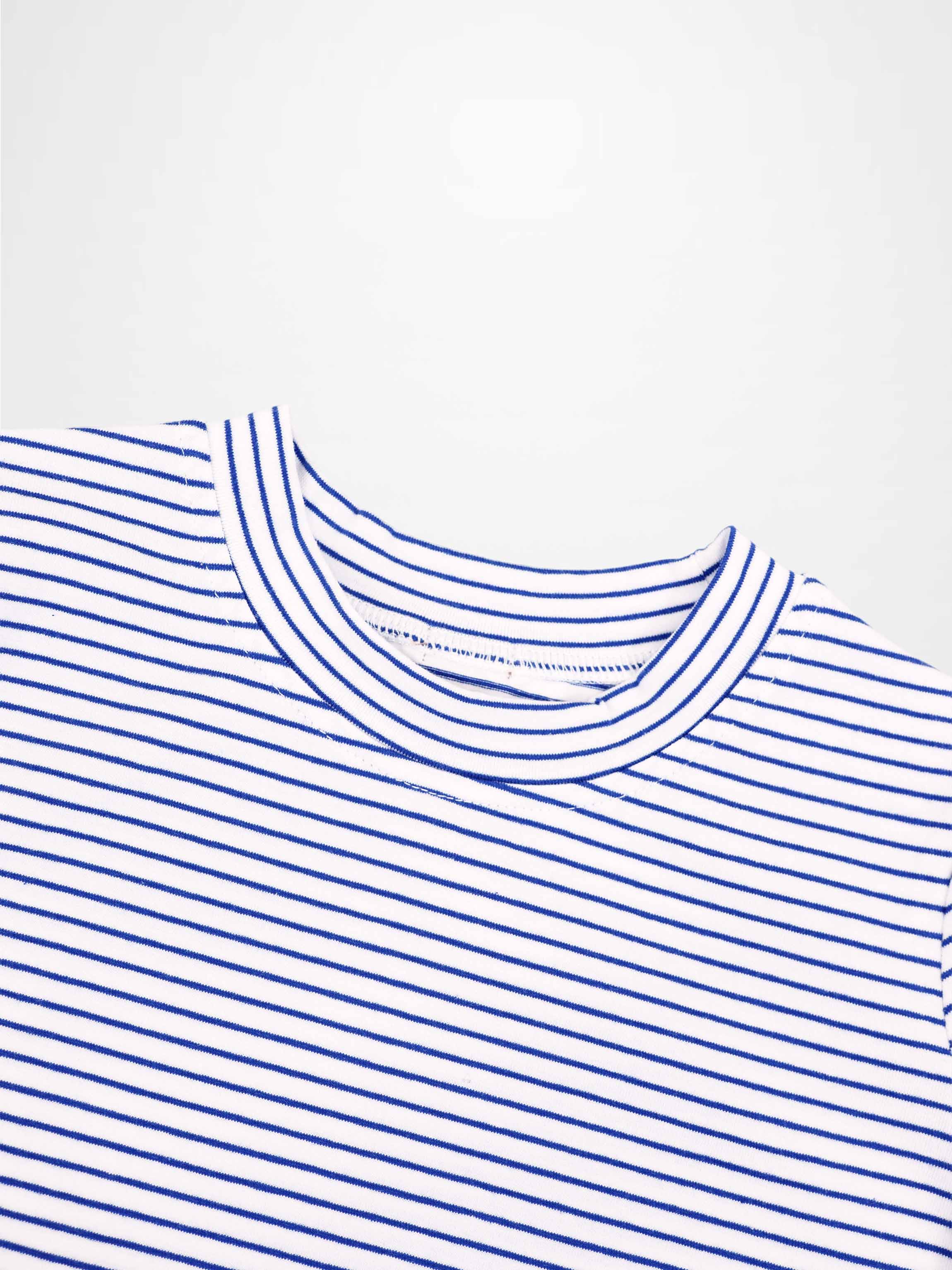 Blue striped boxy T-shirt by Adee; boys&