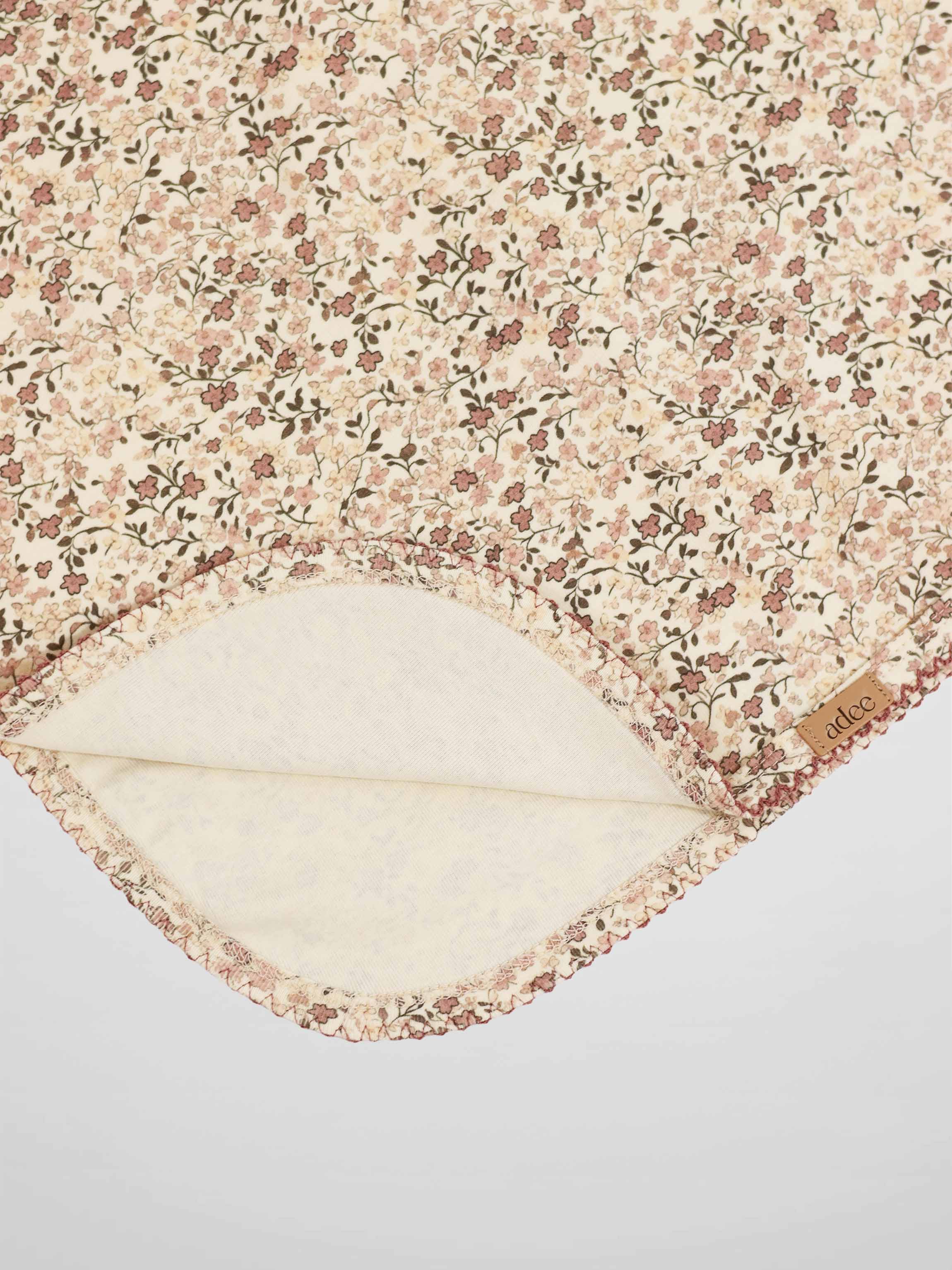 Purple Flower Blanket with Lace