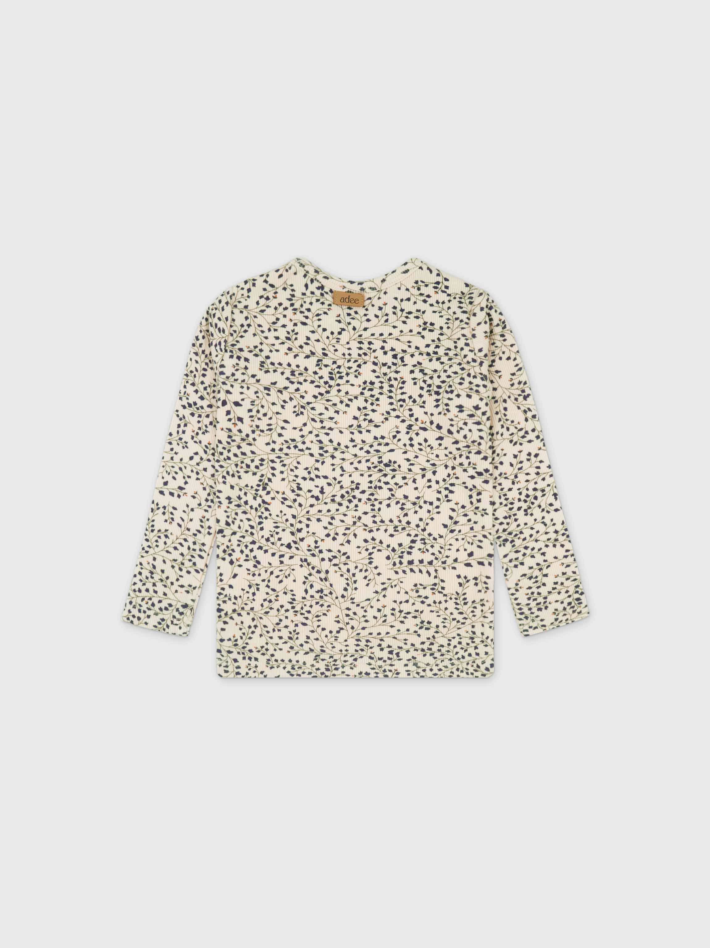 Cream pajama top with pattern