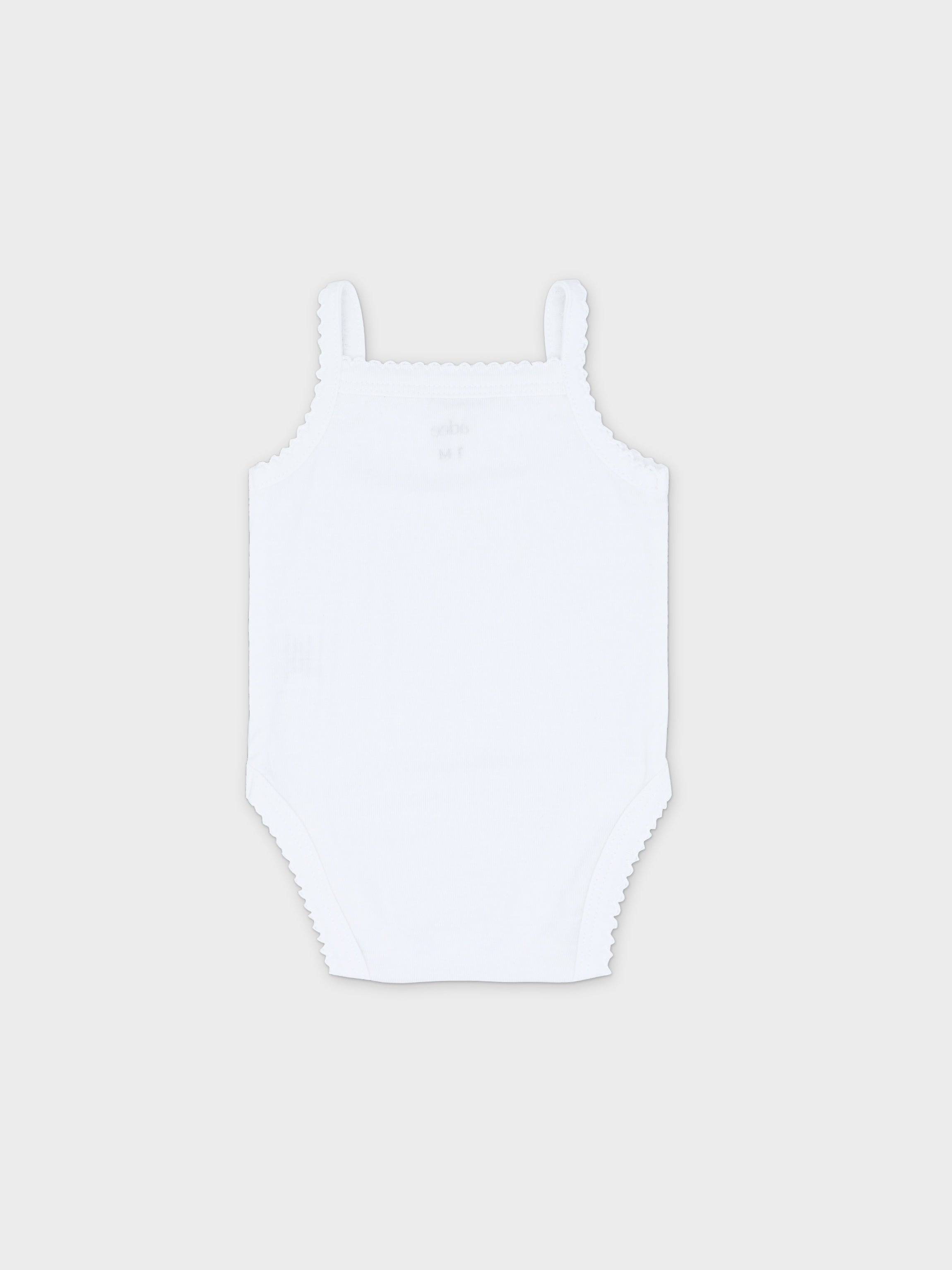 Elegant baby bodysuit with lace.