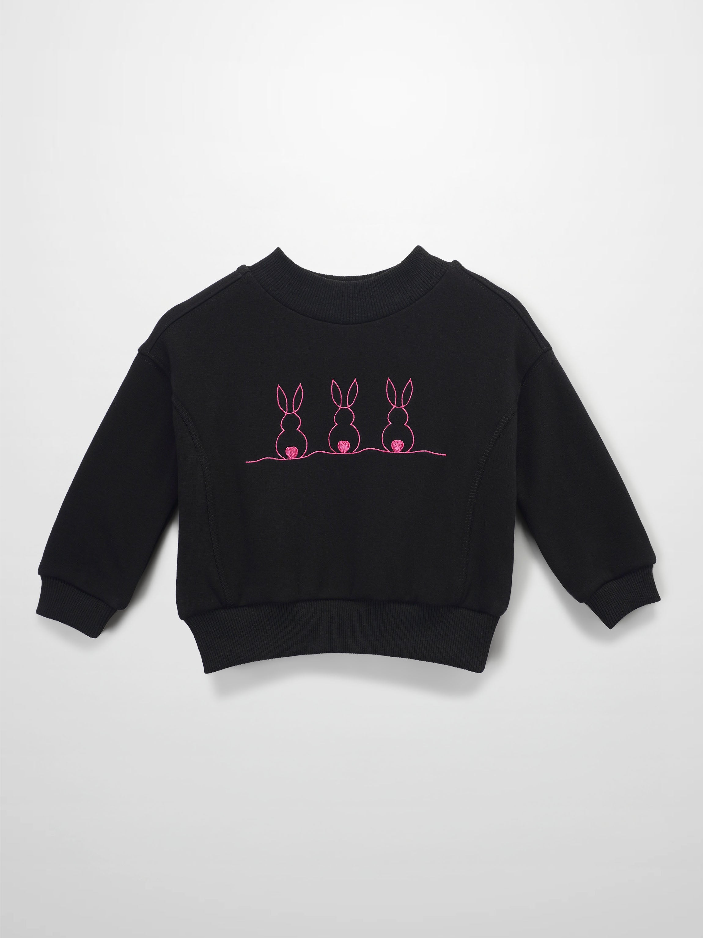 Embroidered Bunny Sweatshirt - Pink