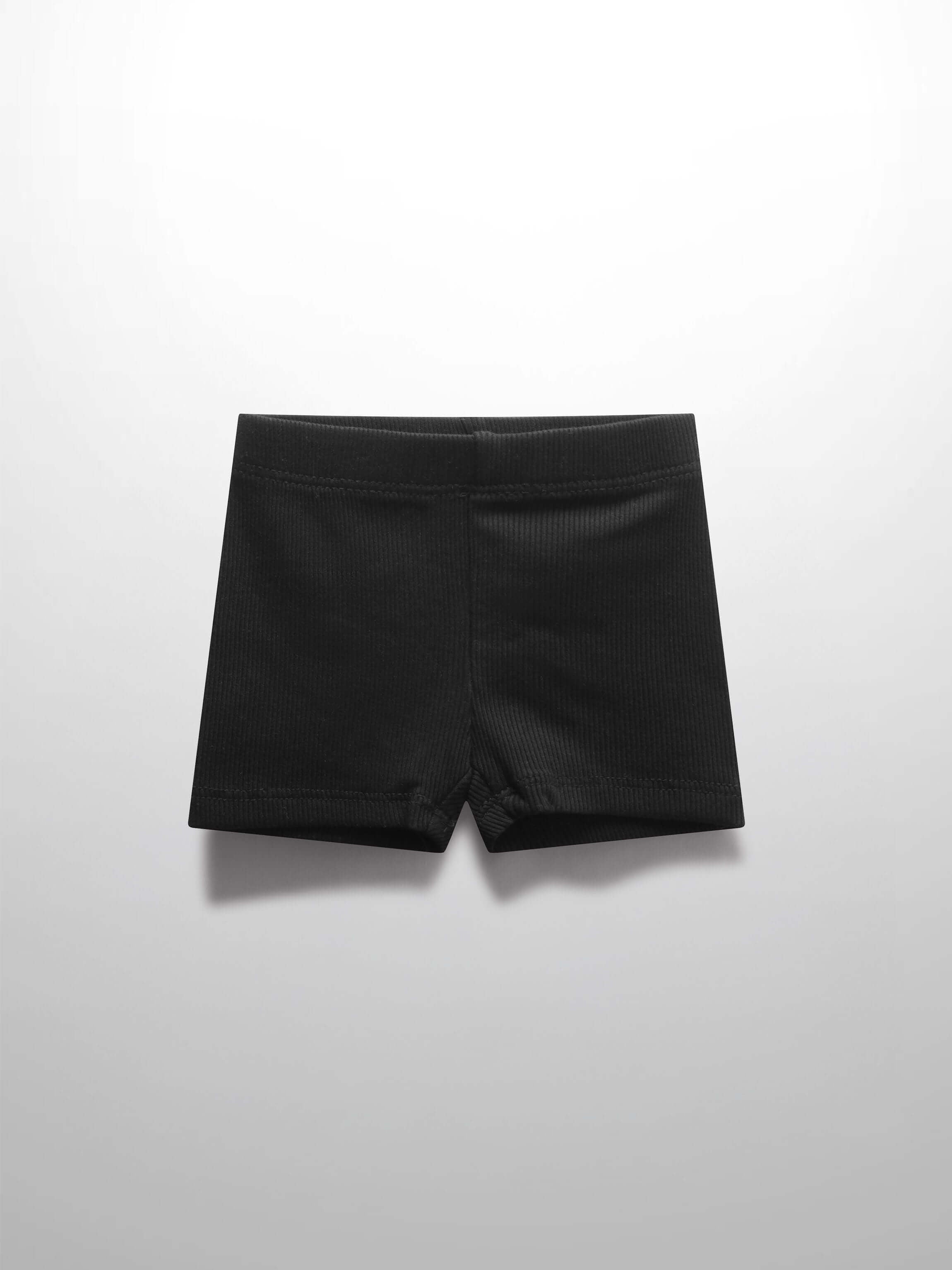 Biker Shorts Thin Ribbed-Black