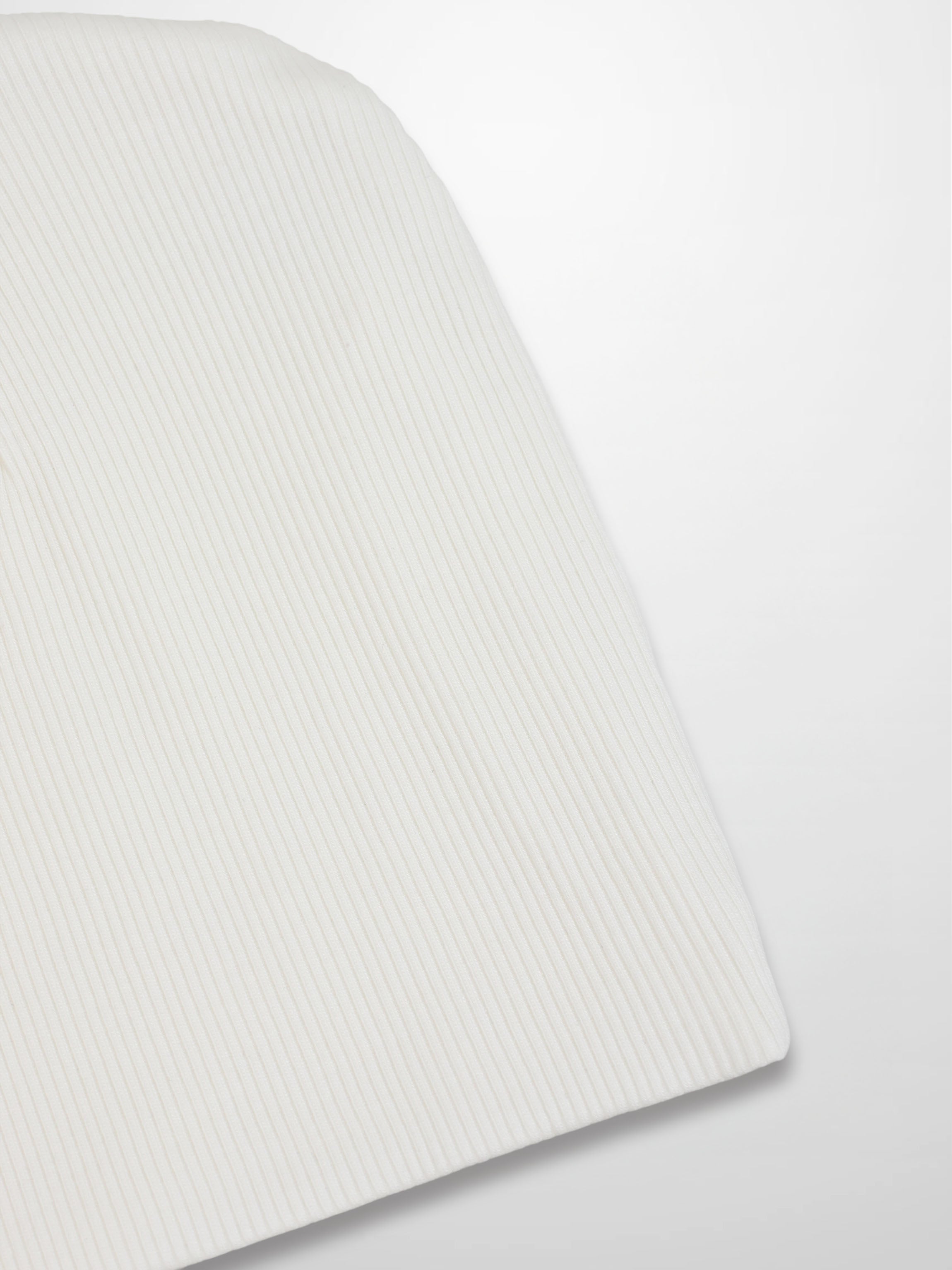 Thin Ribbed Beanie - White
