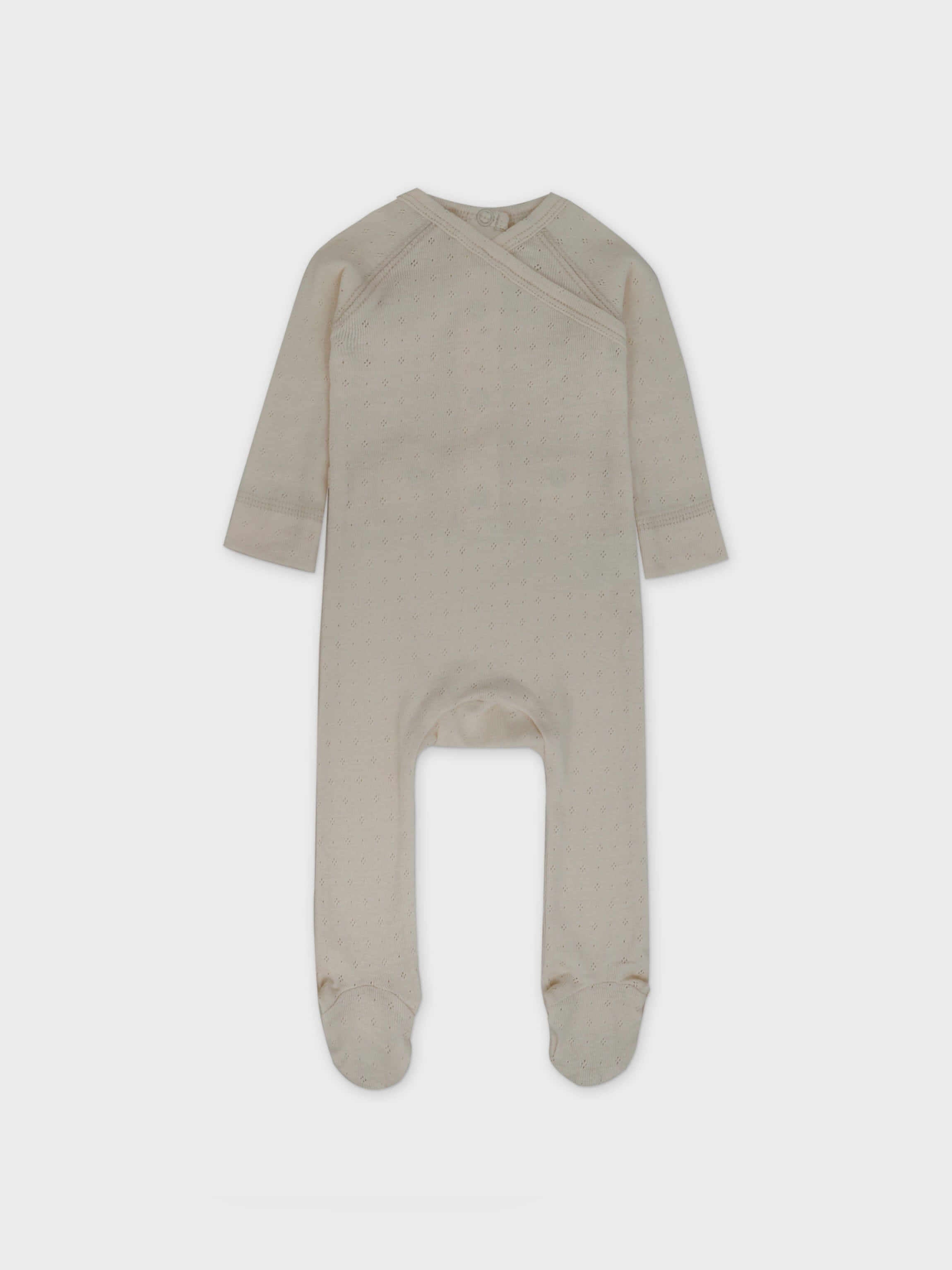 Ivory baby jumpsuit footie