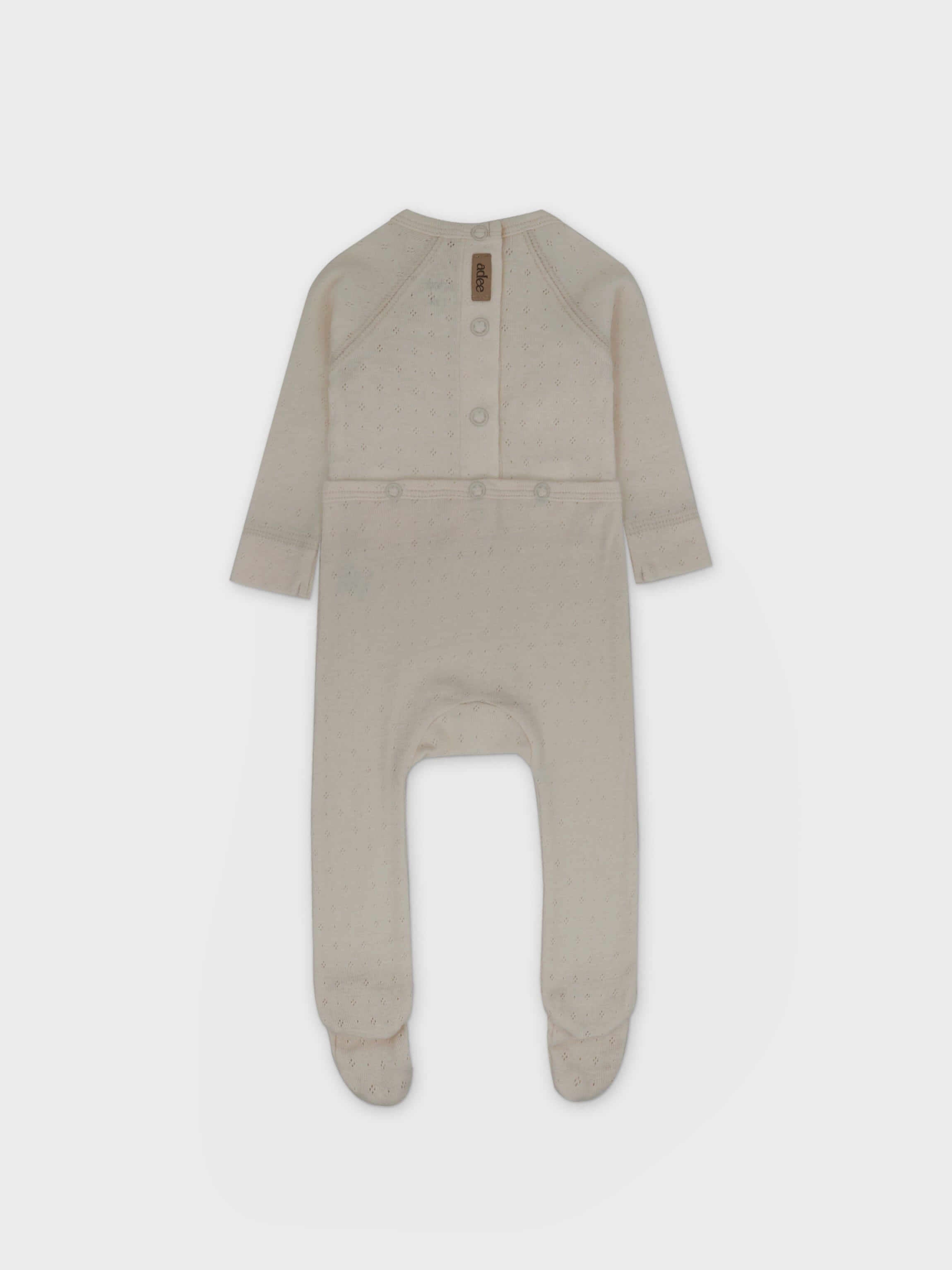 Baby jumpsuit footie ivory