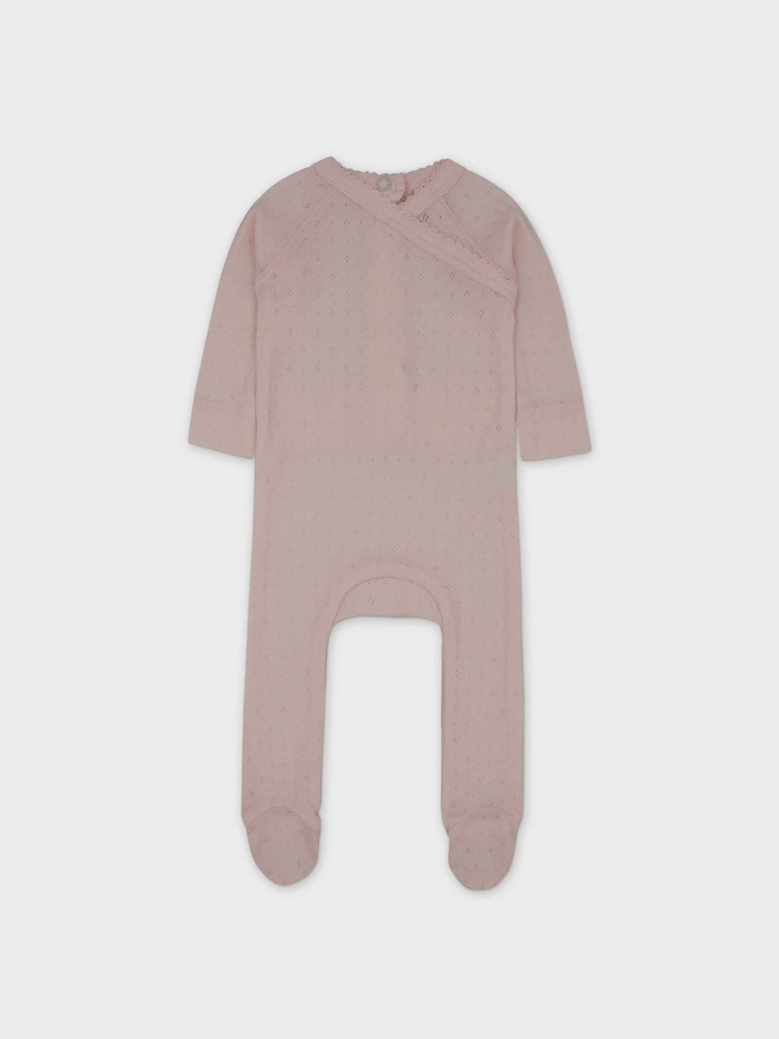 Light pink baby jumpsuit footie