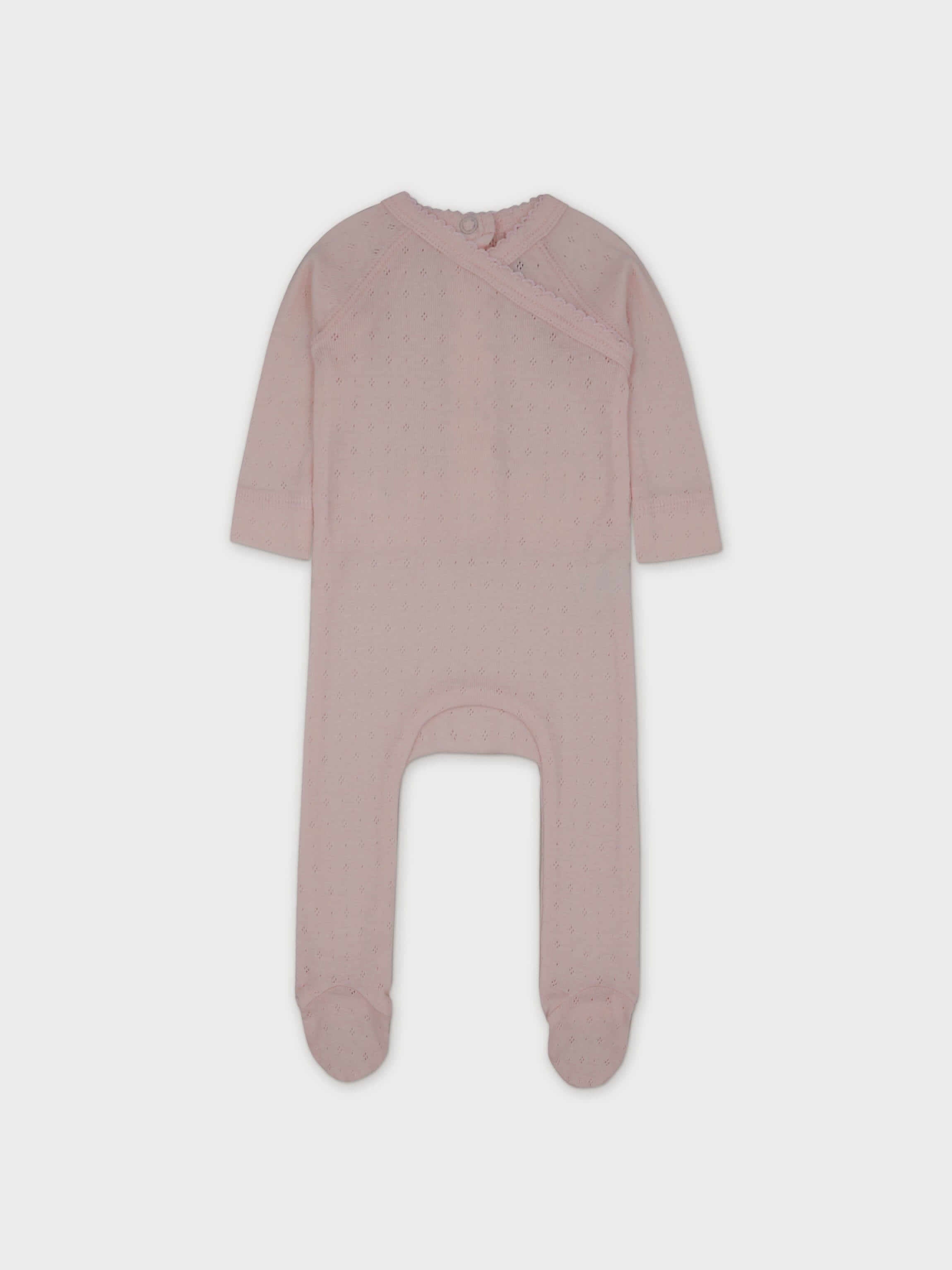 Light pink baby jumpsuit footie