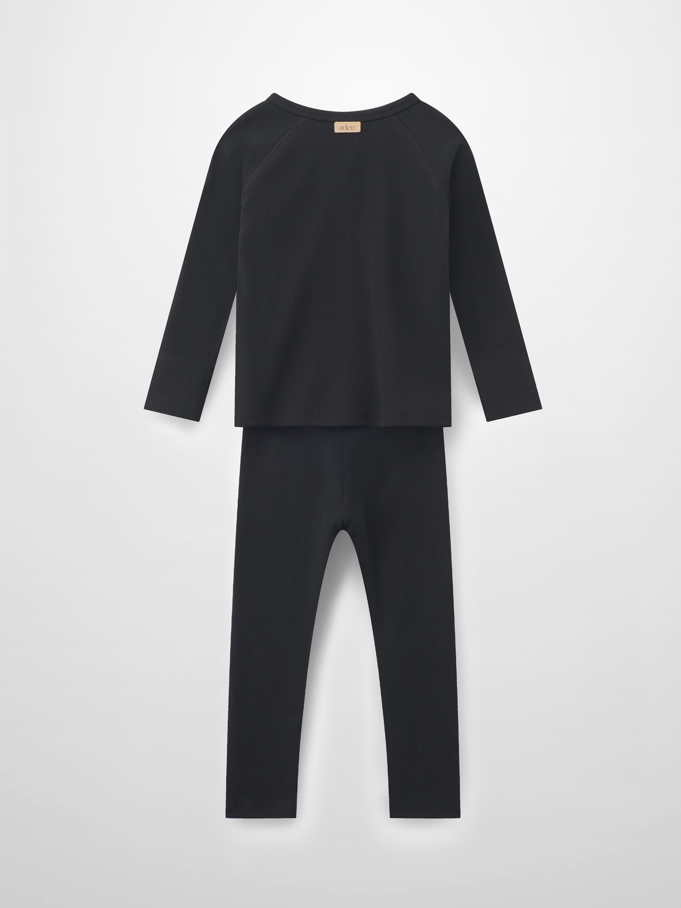 Crossover Thin Ribbed Pajama - Black