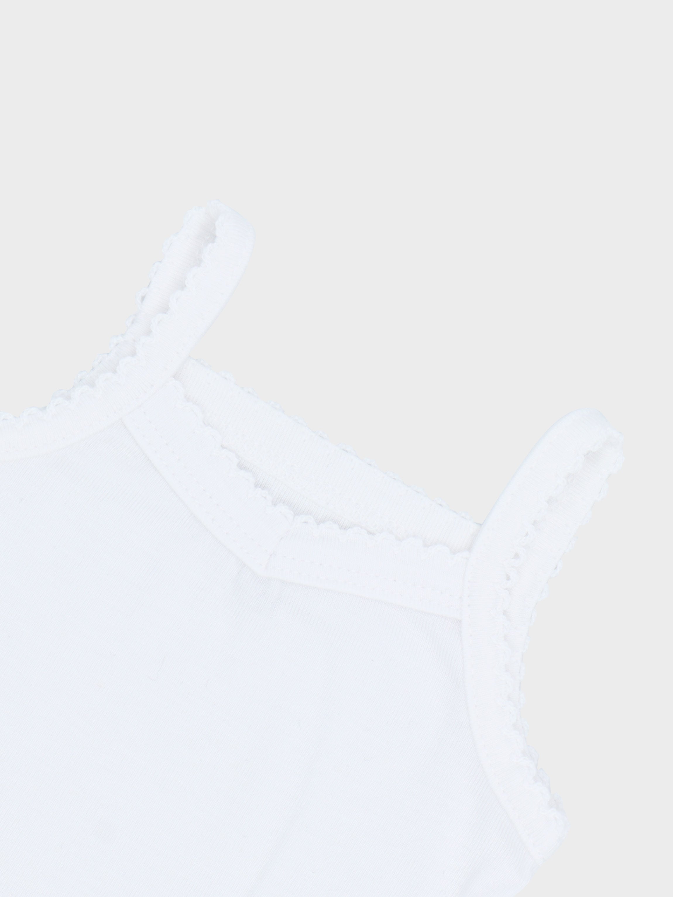 Ribbed baby undershirt with lace stylish and comfy fit.