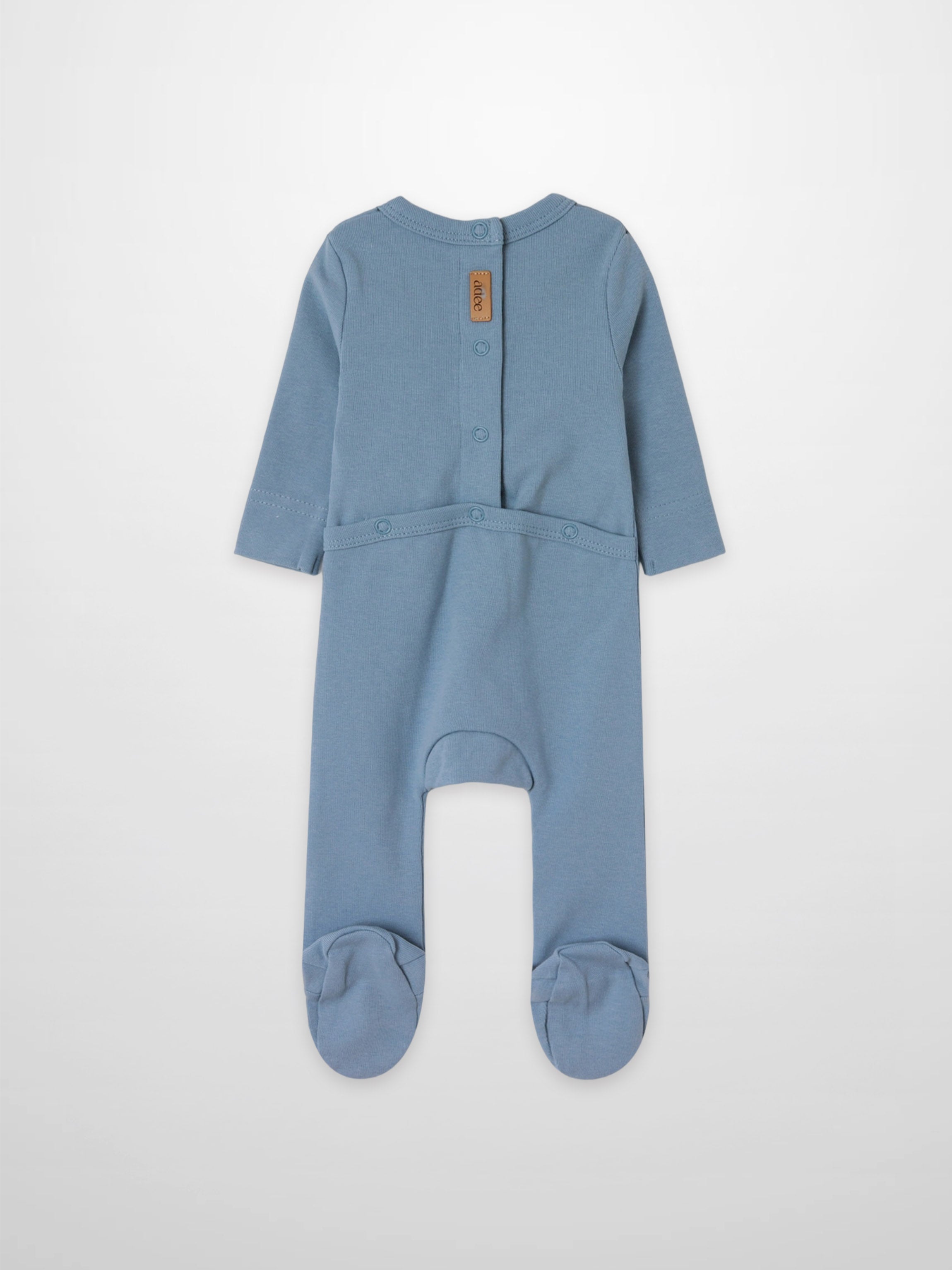 Blue Anchor Stretchy baby jumpsuit, long sleeves, footed legs.
